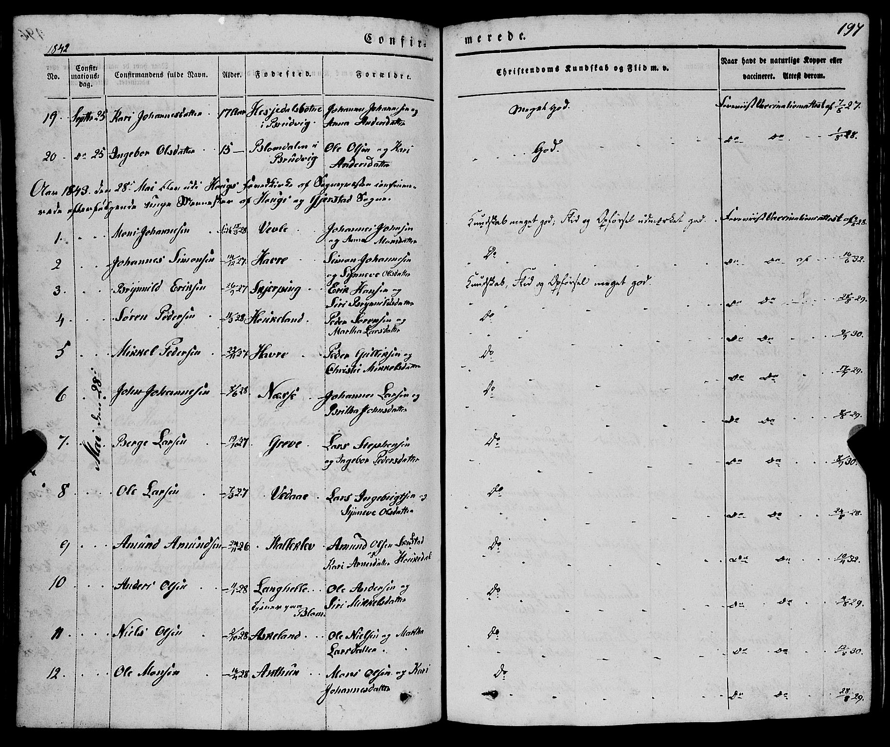 Haus sokneprestembete, SAB/A-75601/H/Haa: Parish register (official) no. A 15, 1838-1847, p. 197