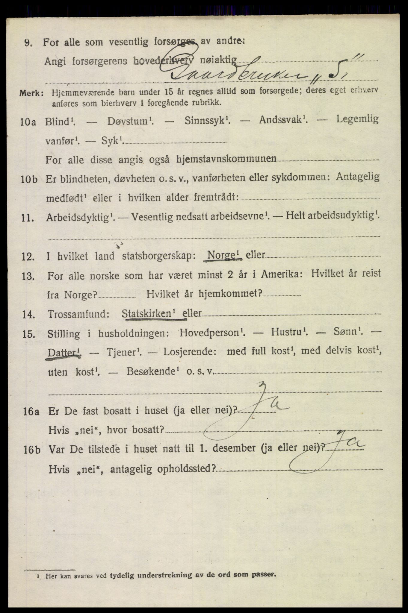 SAH, 1920 census for Søndre Land, 1920, p. 7570