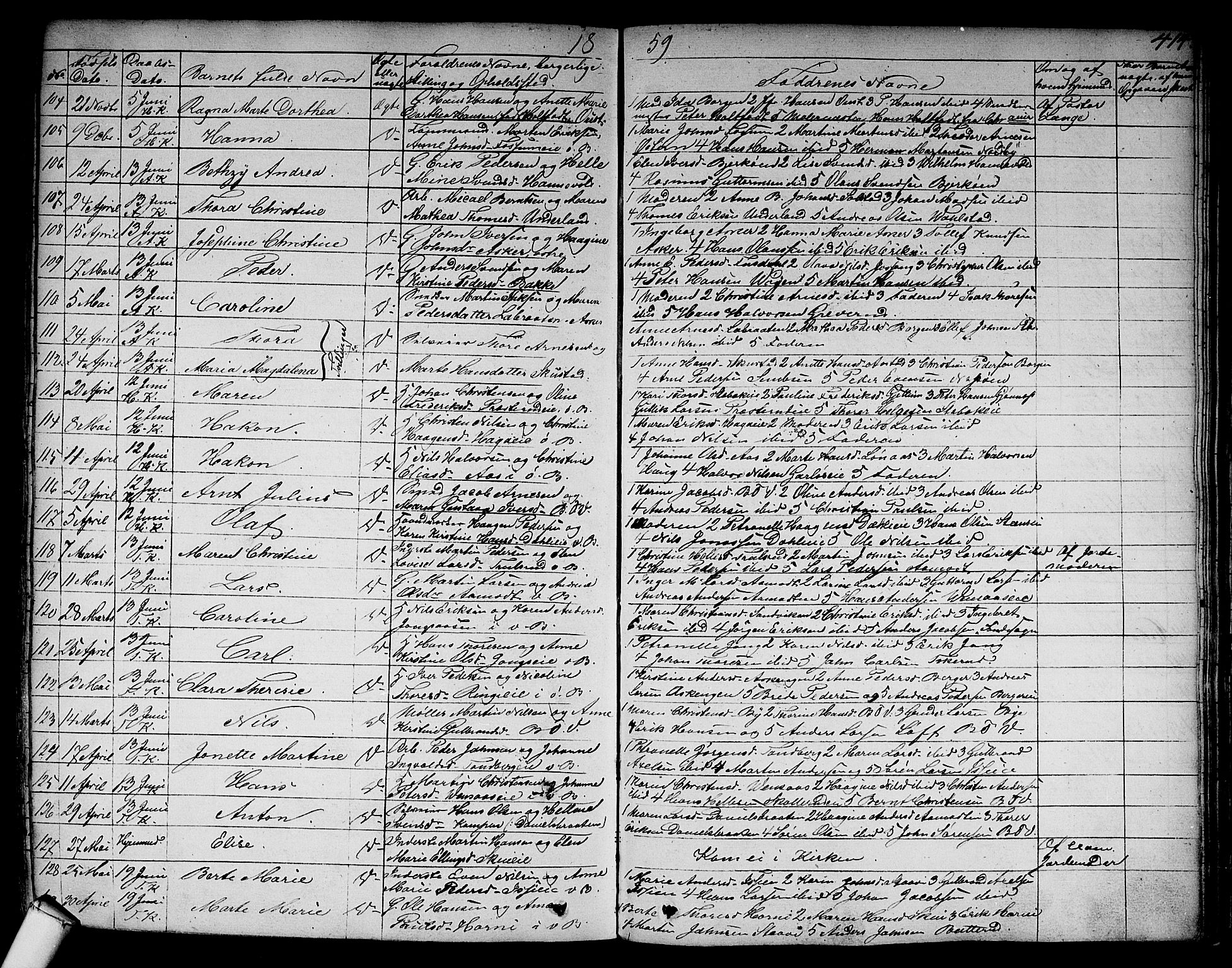 Asker prestekontor Kirkebøker, AV/SAO-A-10256a/F/Fa/L0007: Parish register (official) no. I 7, 1825-1864, p. 414