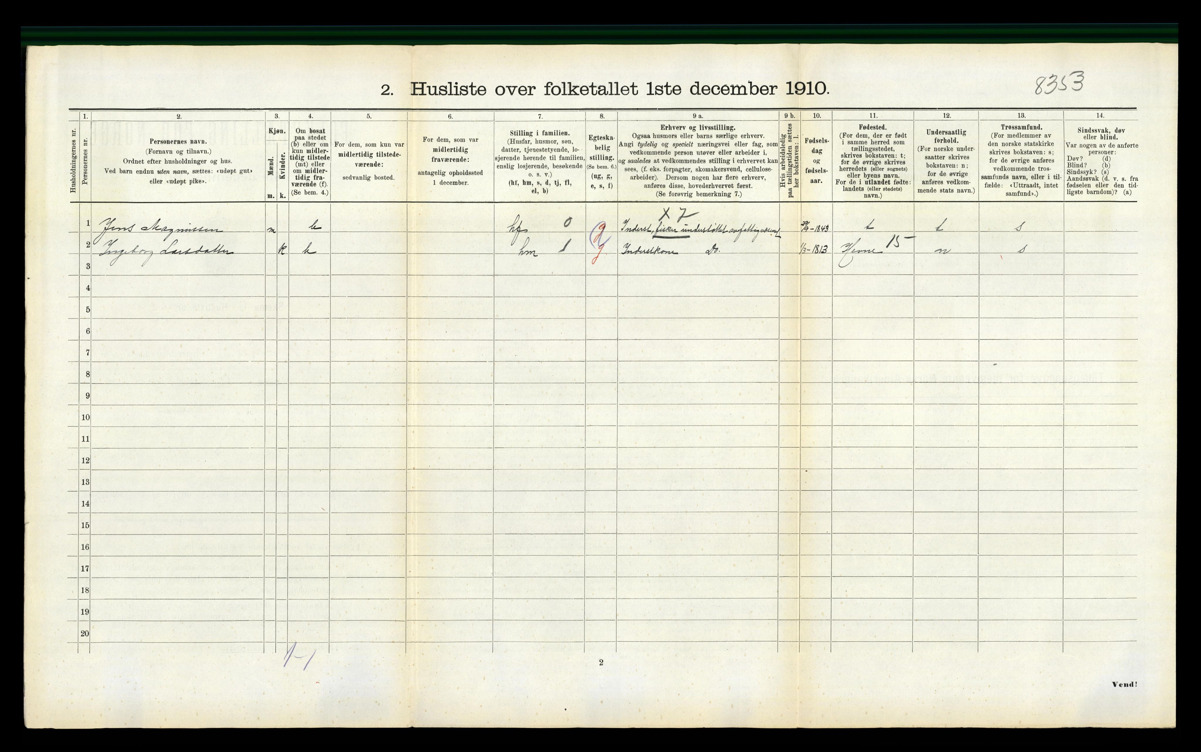 RA, 1910 census for Nord-Frøya, 1910, p. 855