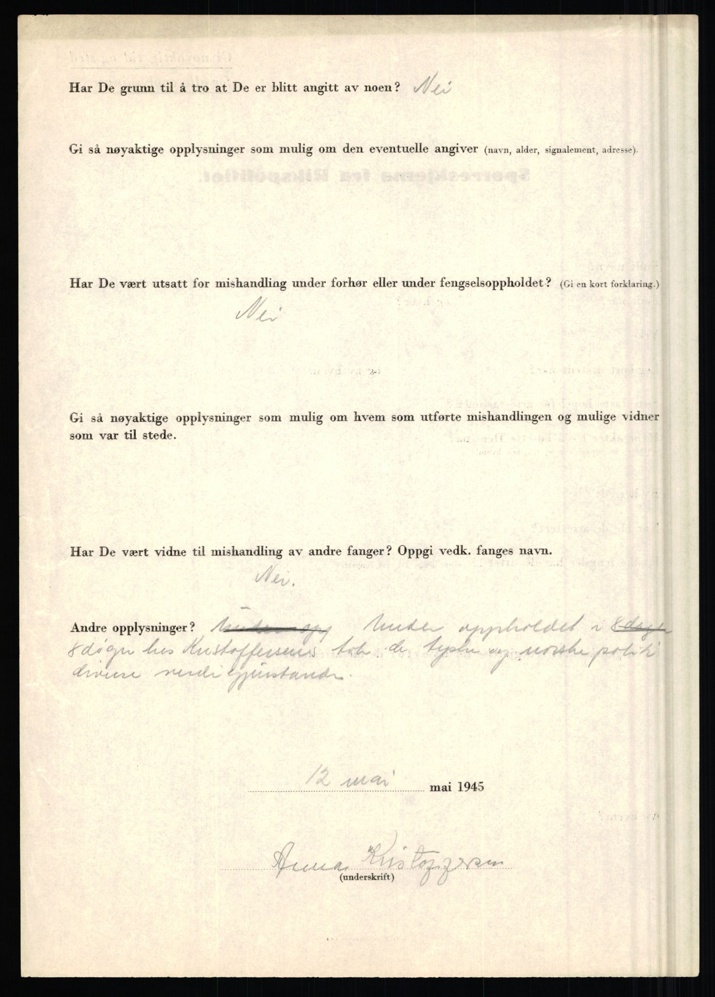 Rikspolitisjefen, AV/RA-S-1560/L/L0010: Kristianslund, Charles Ragnvald - Losvik, Einar, 1940-1945, p. 8
