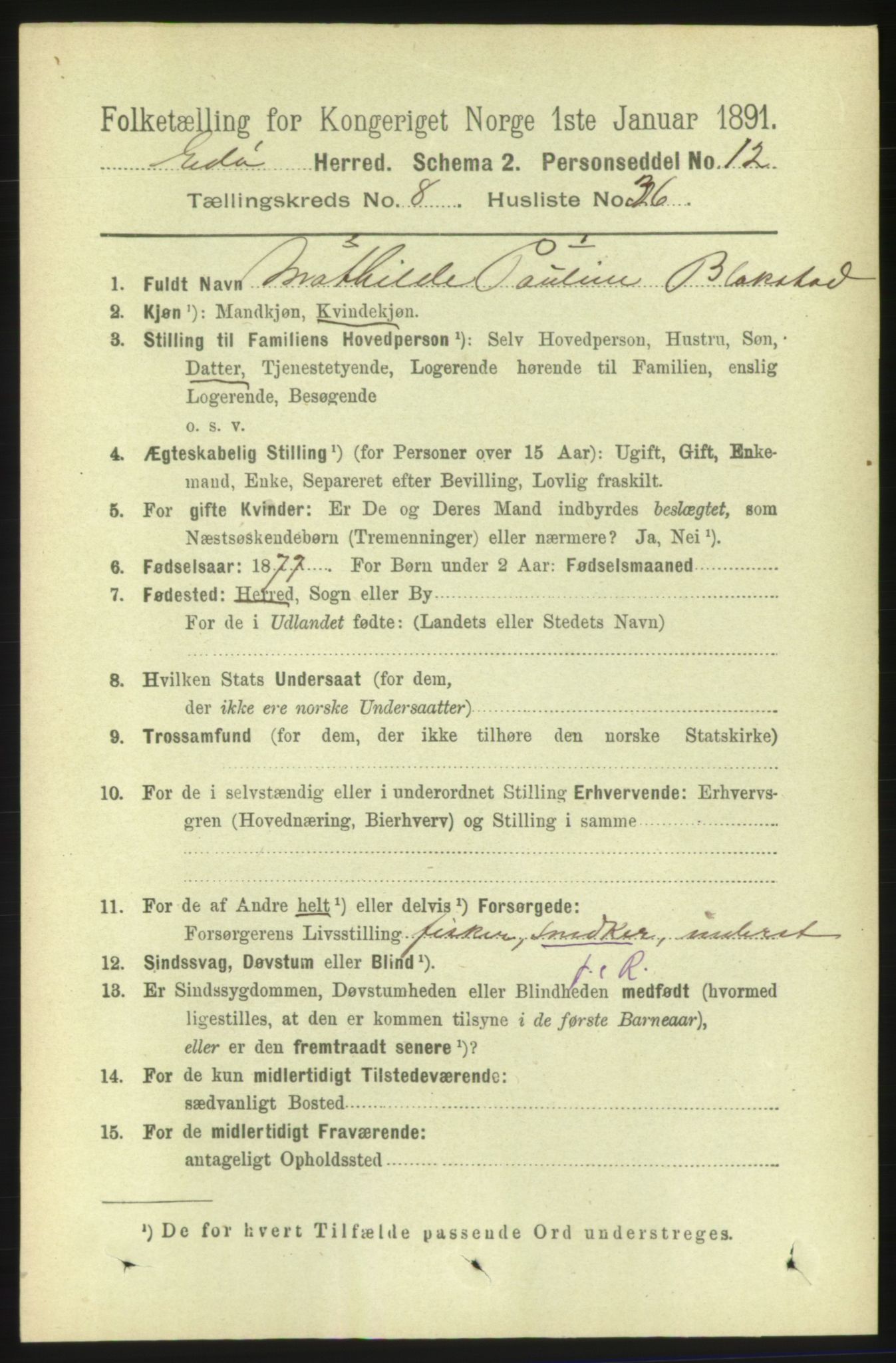 RA, 1891 census for 1573 Edøy, 1891, p. 2216