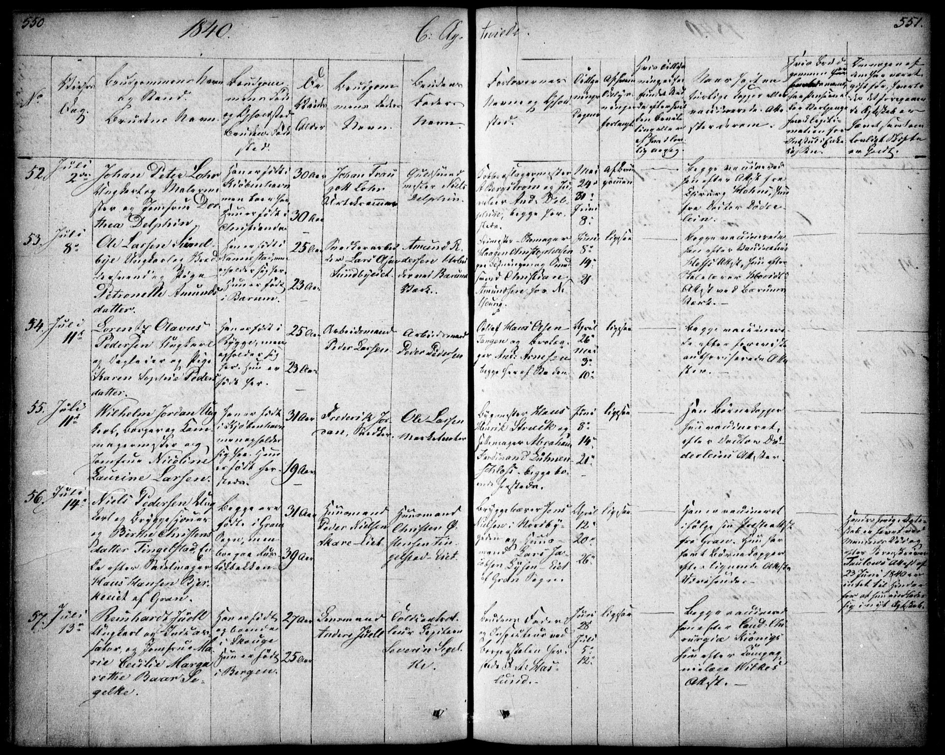 Oslo domkirke Kirkebøker, SAO/A-10752/F/Fa/L0019: Parish register (official) no. 19, 1828-1847, p. 550-551