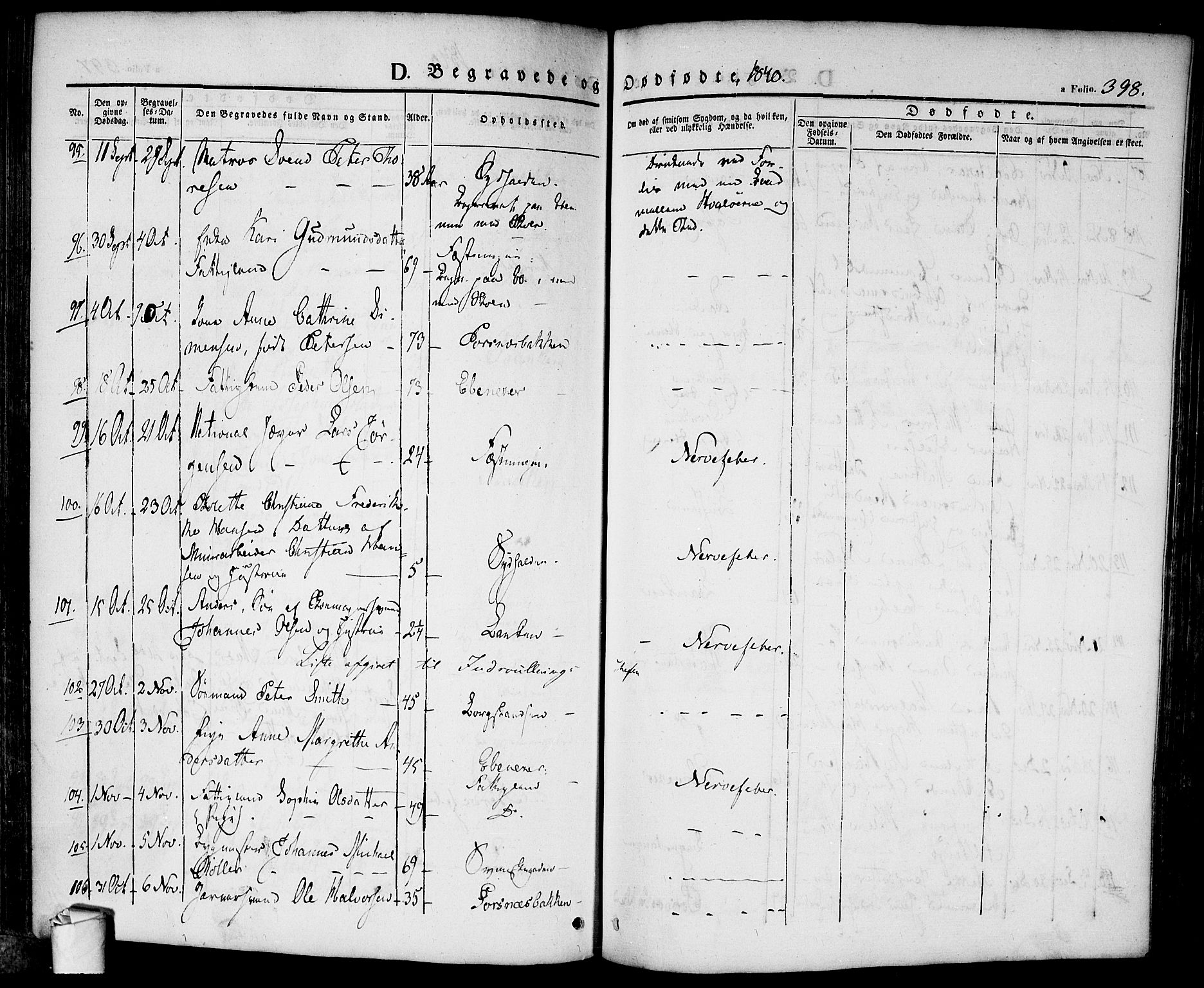 Halden prestekontor Kirkebøker, AV/SAO-A-10909/F/Fa/L0005: Parish register (official) no. I 5, 1834-1845, p. 398
