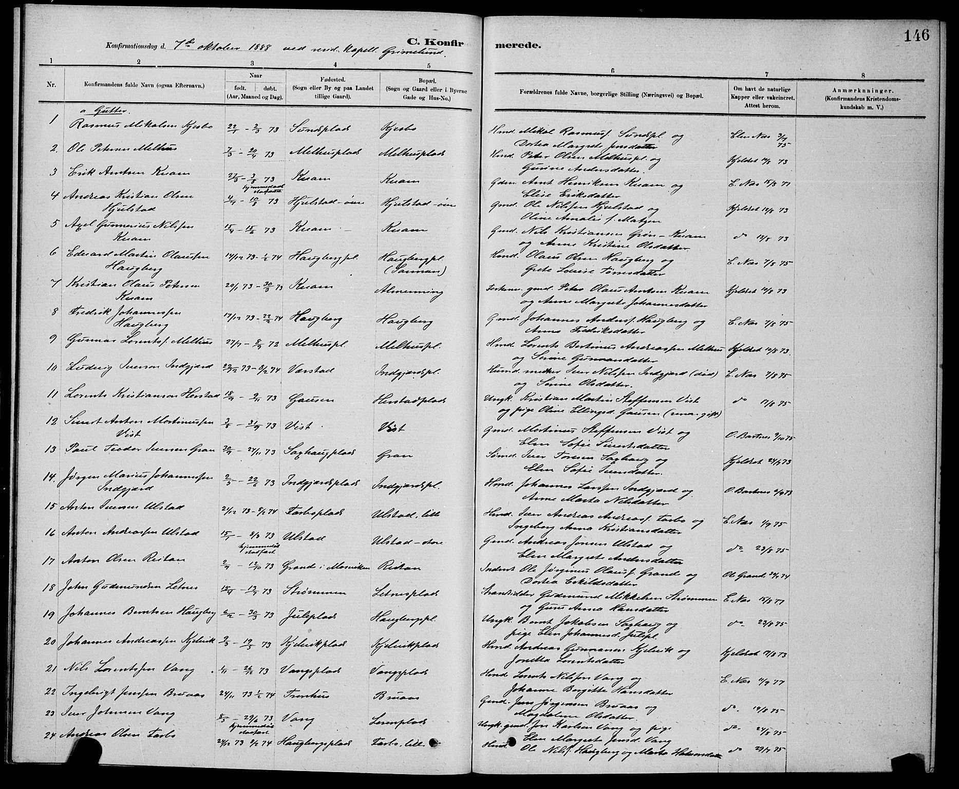 Ministerialprotokoller, klokkerbøker og fødselsregistre - Nord-Trøndelag, SAT/A-1458/730/L0301: Parish register (copy) no. 730C04, 1880-1897, p. 146