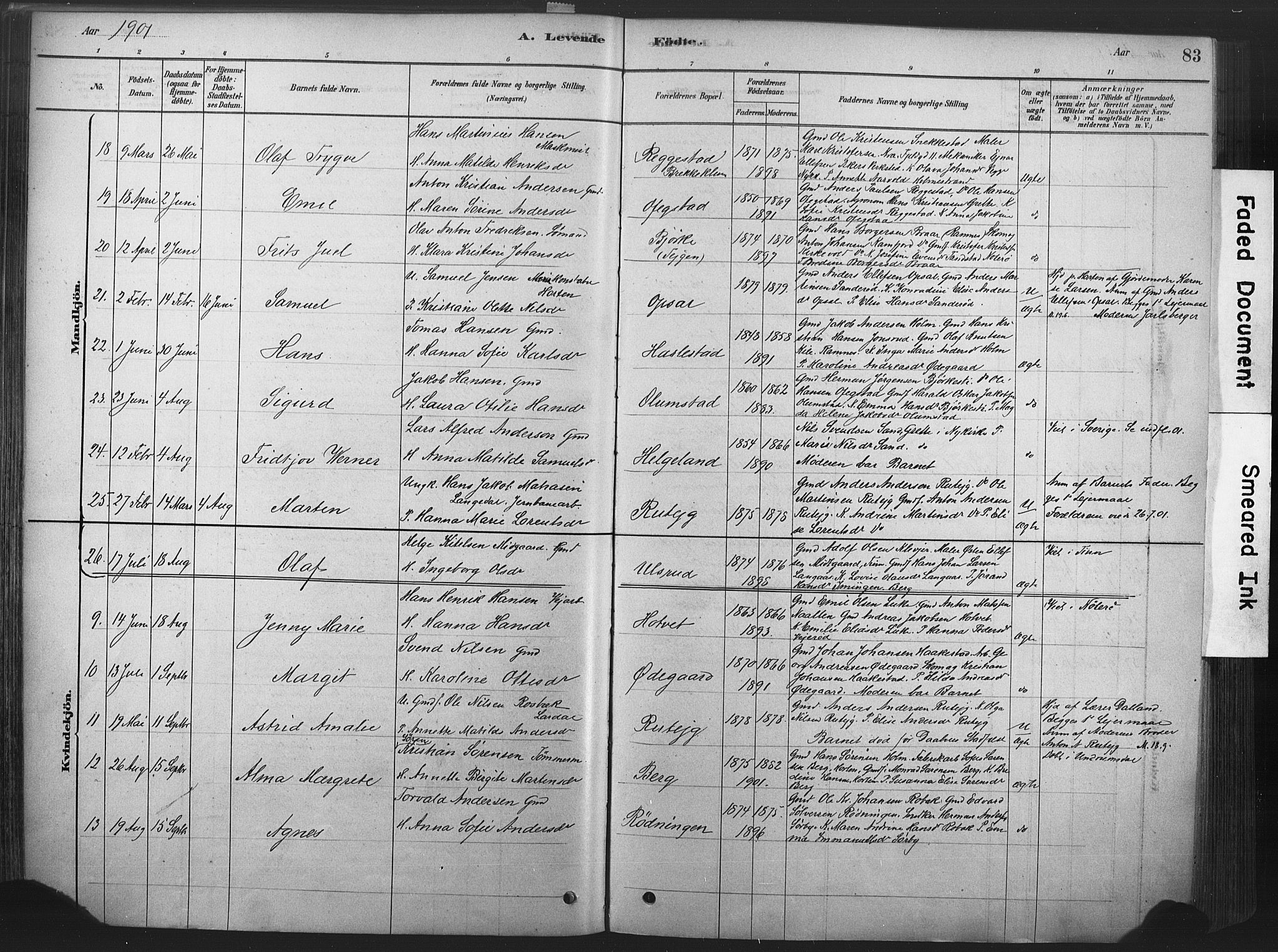 Våle kirkebøker, SAKO/A-334/F/Fa/L0011: Parish register (official) no. I 11, 1878-1906, p. 83