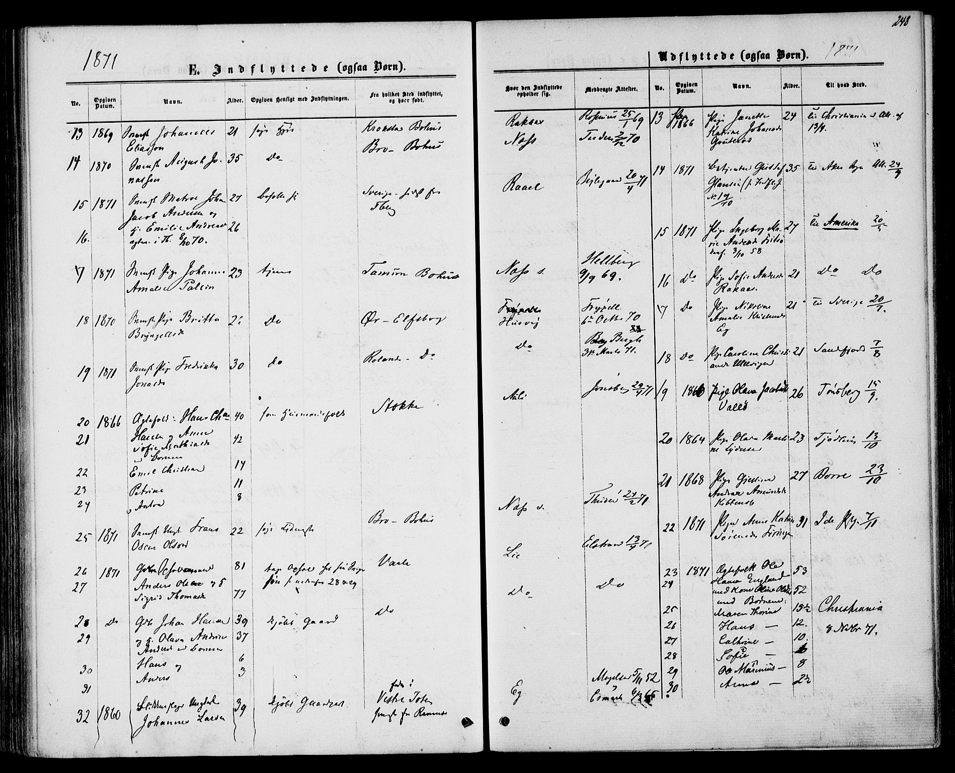 Sem kirkebøker, AV/SAKO-A-5/F/Fa/L0008: Parish register (official) no. I 8, 1866-1873, p. 248