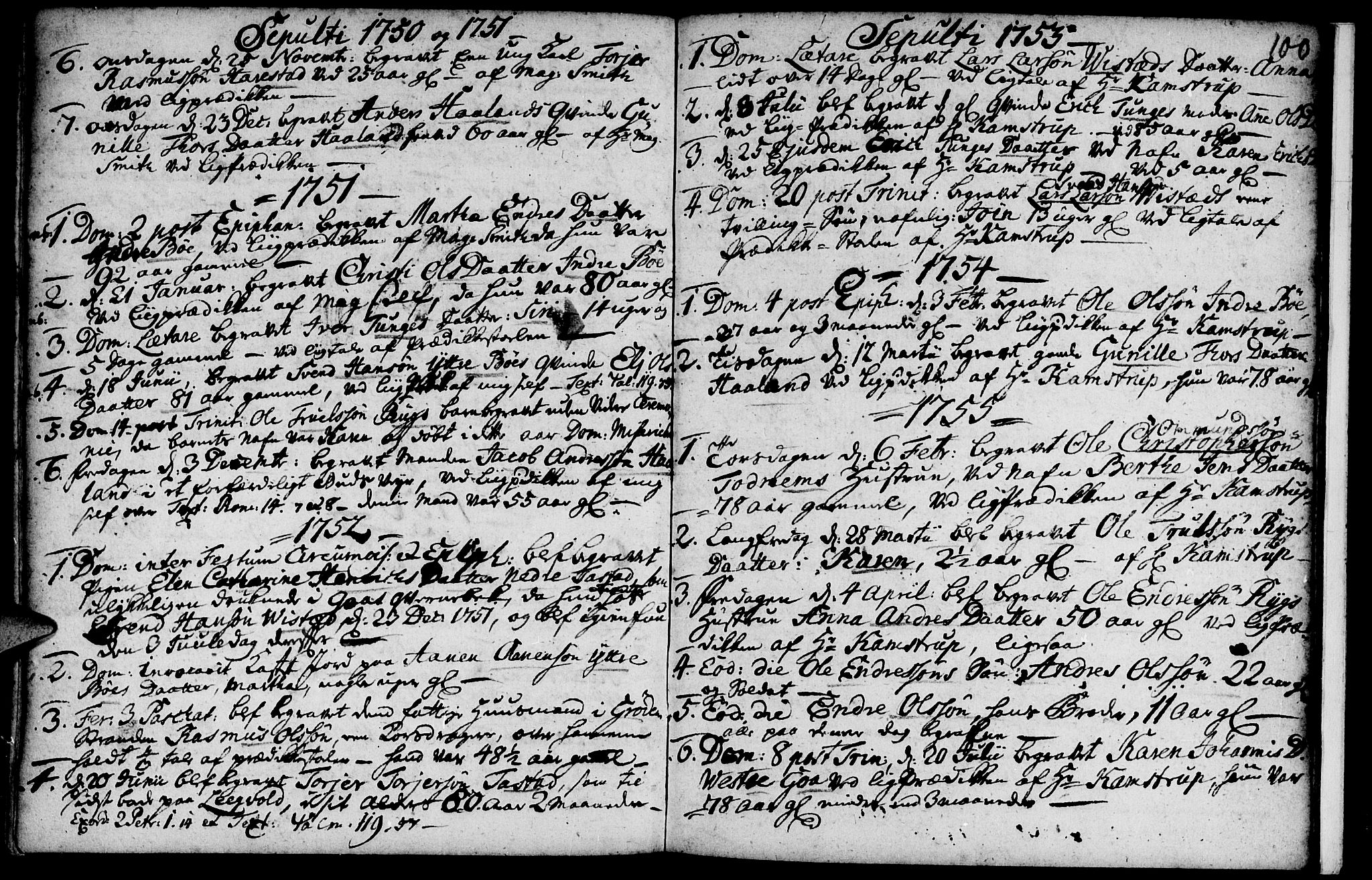 Domkirken sokneprestkontor, SAST/A-101812/001/30/30BA/L0003: Parish register (official) no. A 3 /2, 1738-1760, p. 100