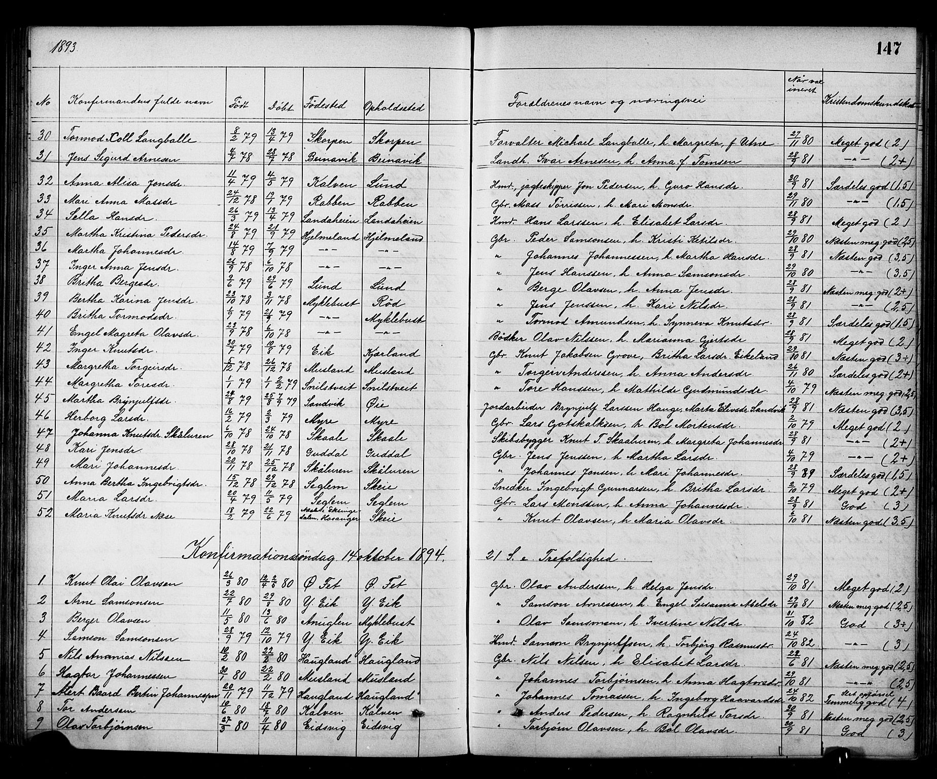 Kvinnherad sokneprestembete, AV/SAB-A-76401/H/Hab: Parish register (copy) no. A 2, 1873-1900, p. 147