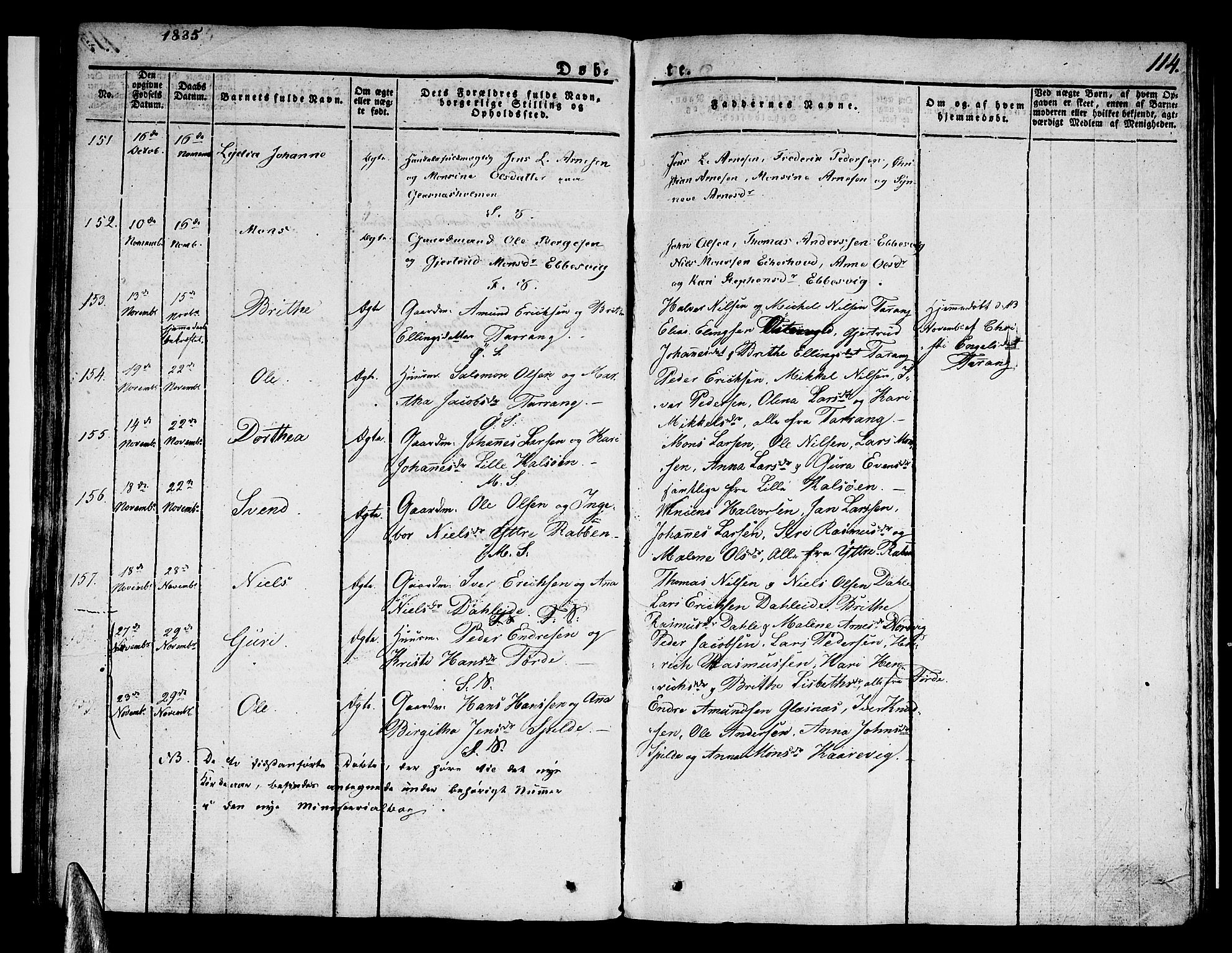 Sund sokneprestembete, SAB/A-99930: Parish register (official) no. A 12, 1825-1835, p. 114
