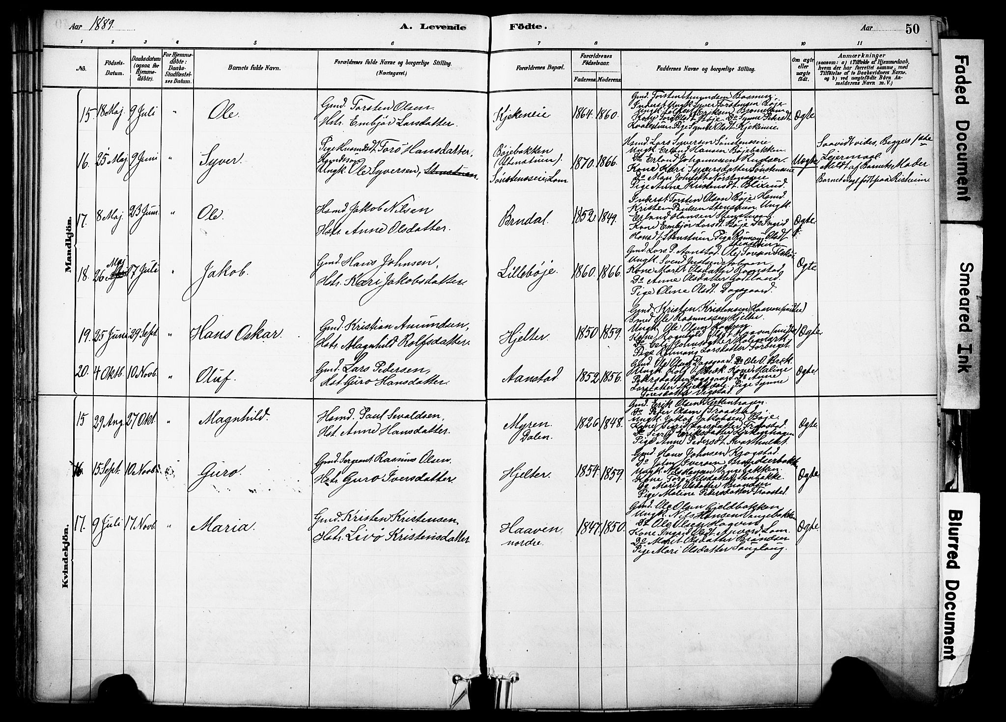 Skjåk prestekontor, SAH/PREST-072/H/Ha/Haa/L0003: Parish register (official) no. 3, 1880-1907, p. 50