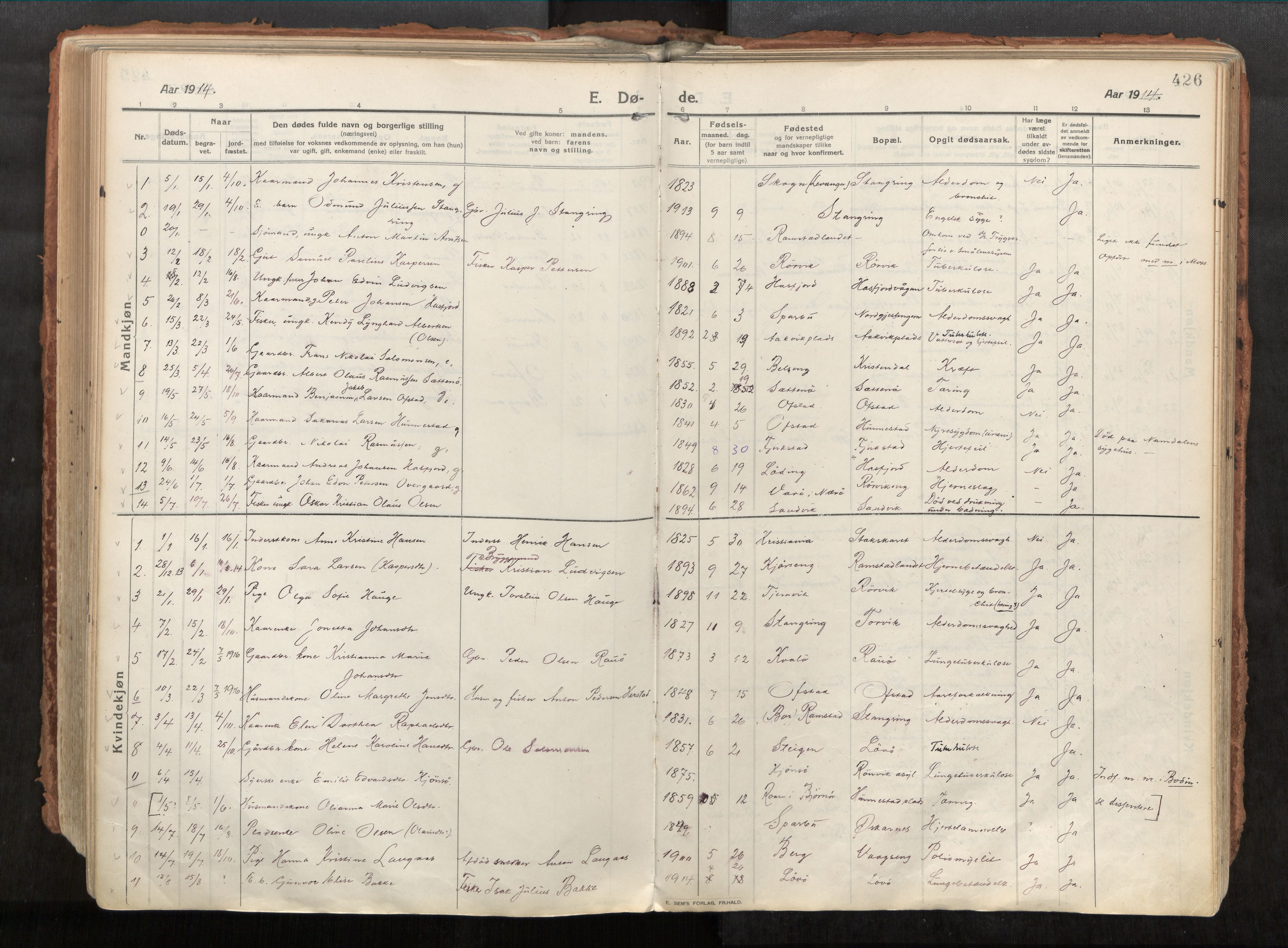 Vikna sokneprestkontor, AV/SAT-A-1173/1/I/I1/I1a/L0001: Parish register (official) no. 1, 1913-1934, p. 426