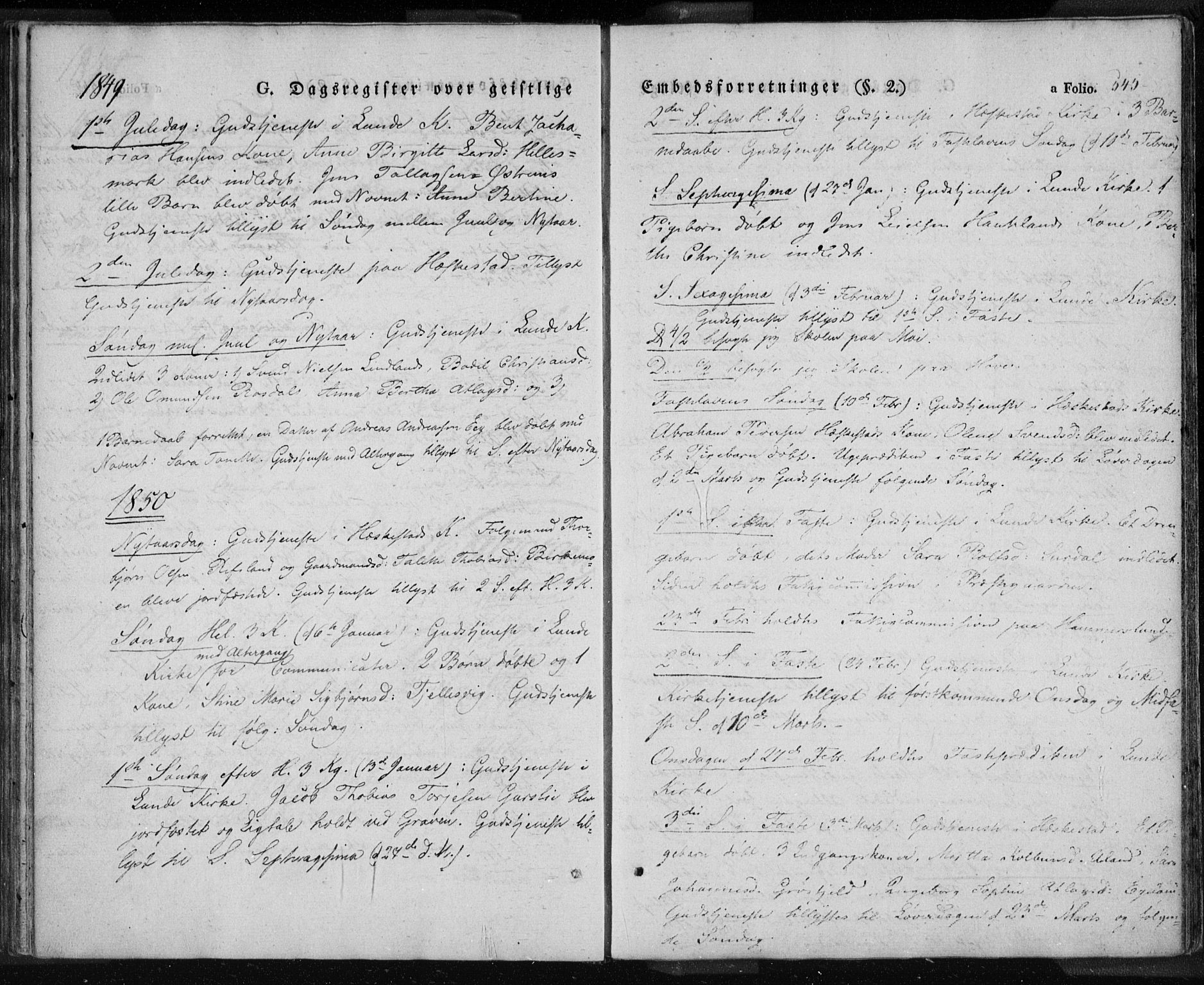 Lund sokneprestkontor, SAST/A-101809/S06/L0008: Parish register (official) no. A 7.2, 1833-1854, p. 545