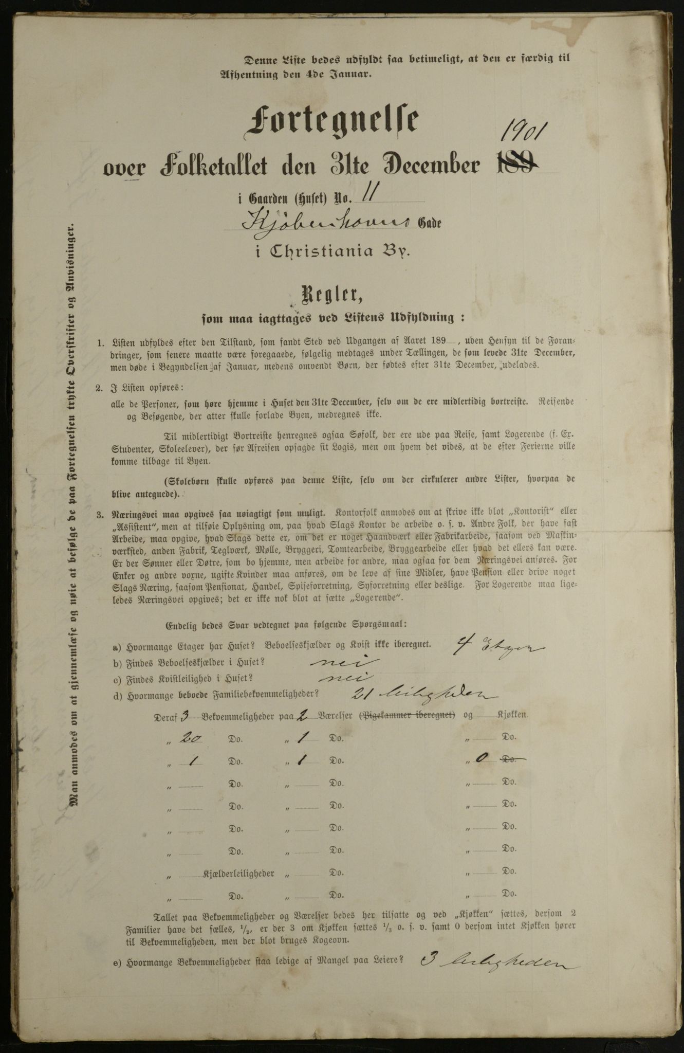 OBA, Municipal Census 1901 for Kristiania, 1901, p. 8490