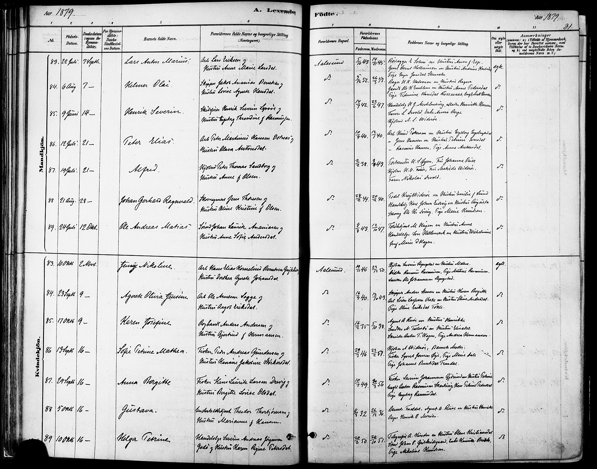 Ministerialprotokoller, klokkerbøker og fødselsregistre - Møre og Romsdal, AV/SAT-A-1454/529/L0454: Parish register (official) no. 529A04, 1878-1885, p. 31