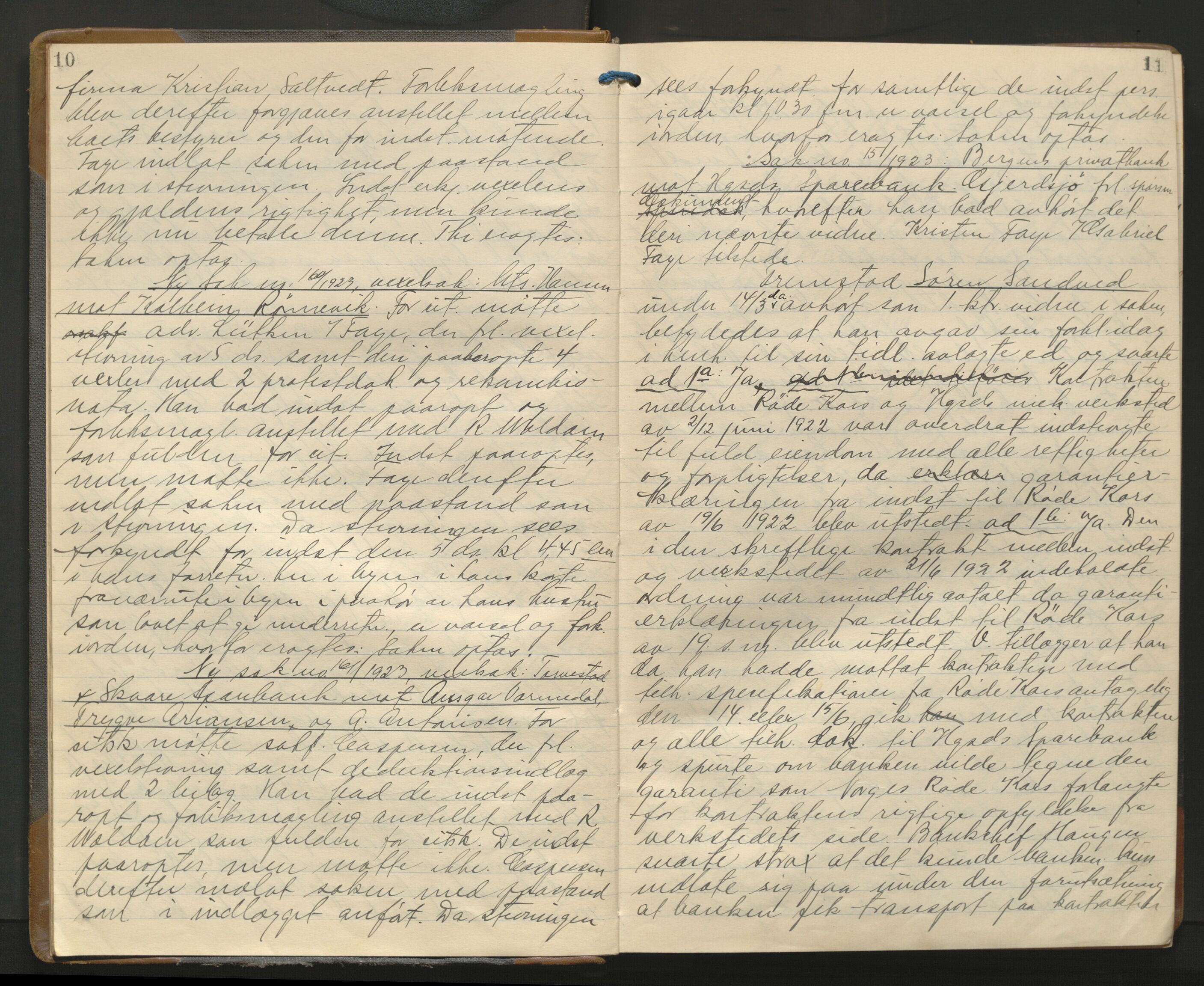 Haugesund tingrett, AV/SAST-A-101415/01/V/VA/L0017: Bytingsprotokoll, 1923-1925, p. 10-11