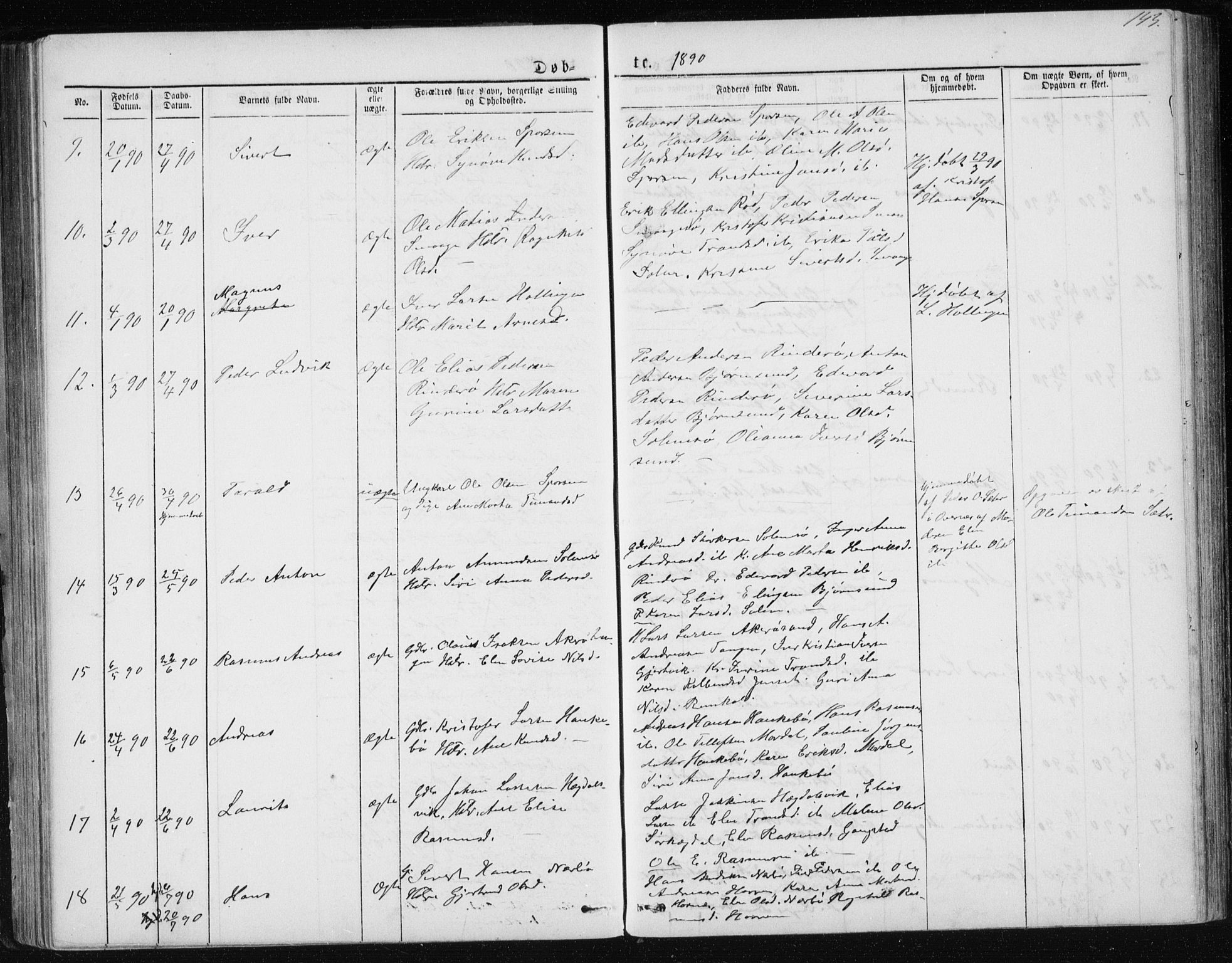Ministerialprotokoller, klokkerbøker og fødselsregistre - Møre og Romsdal, AV/SAT-A-1454/560/L0724: Parish register (copy) no. 560C01, 1867-1892, p. 143