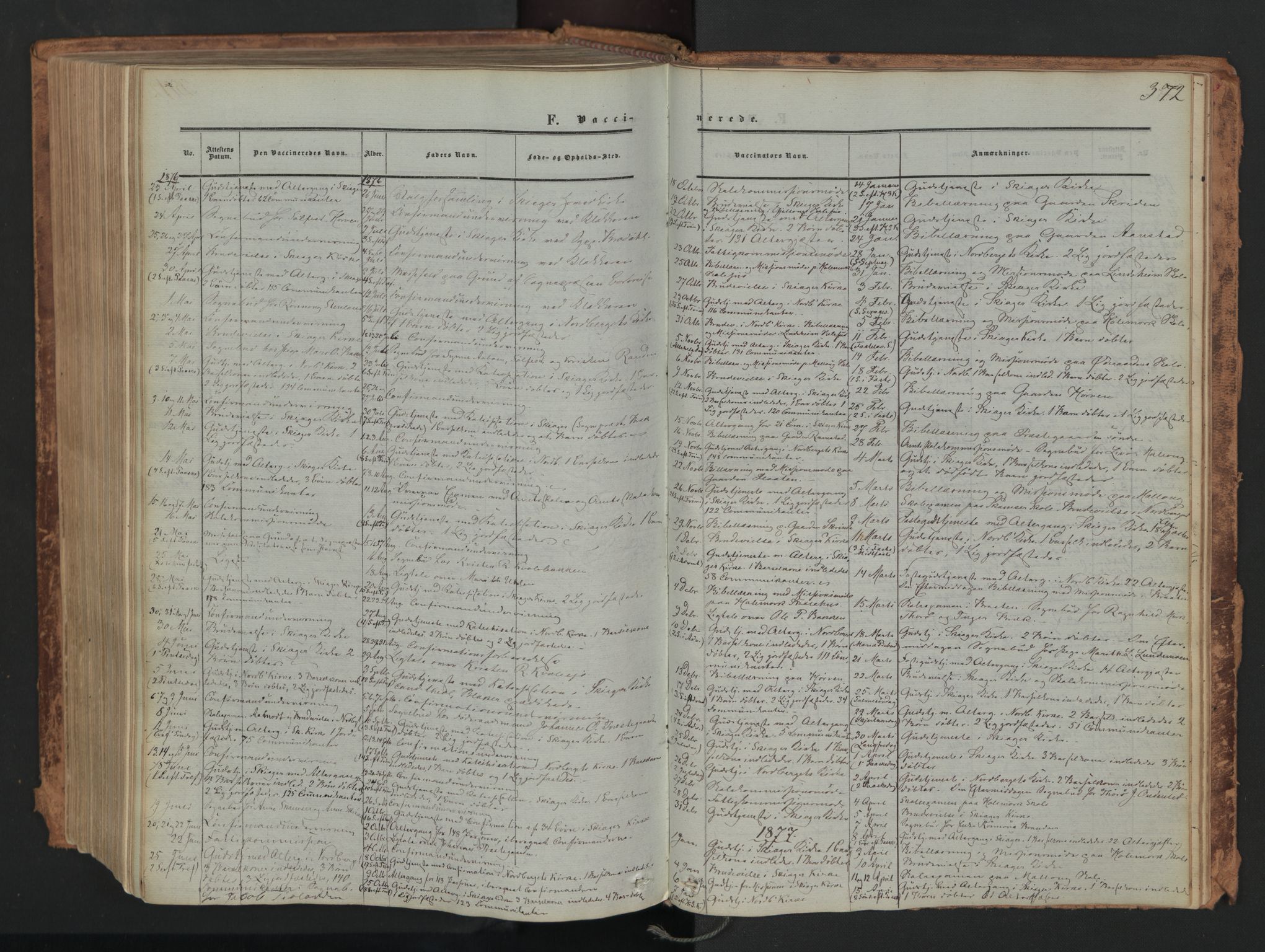Skjåk prestekontor, SAH/PREST-072/H/Ha/Haa/L0001: Parish register (official) no. 1, 1863-1879, p. 372