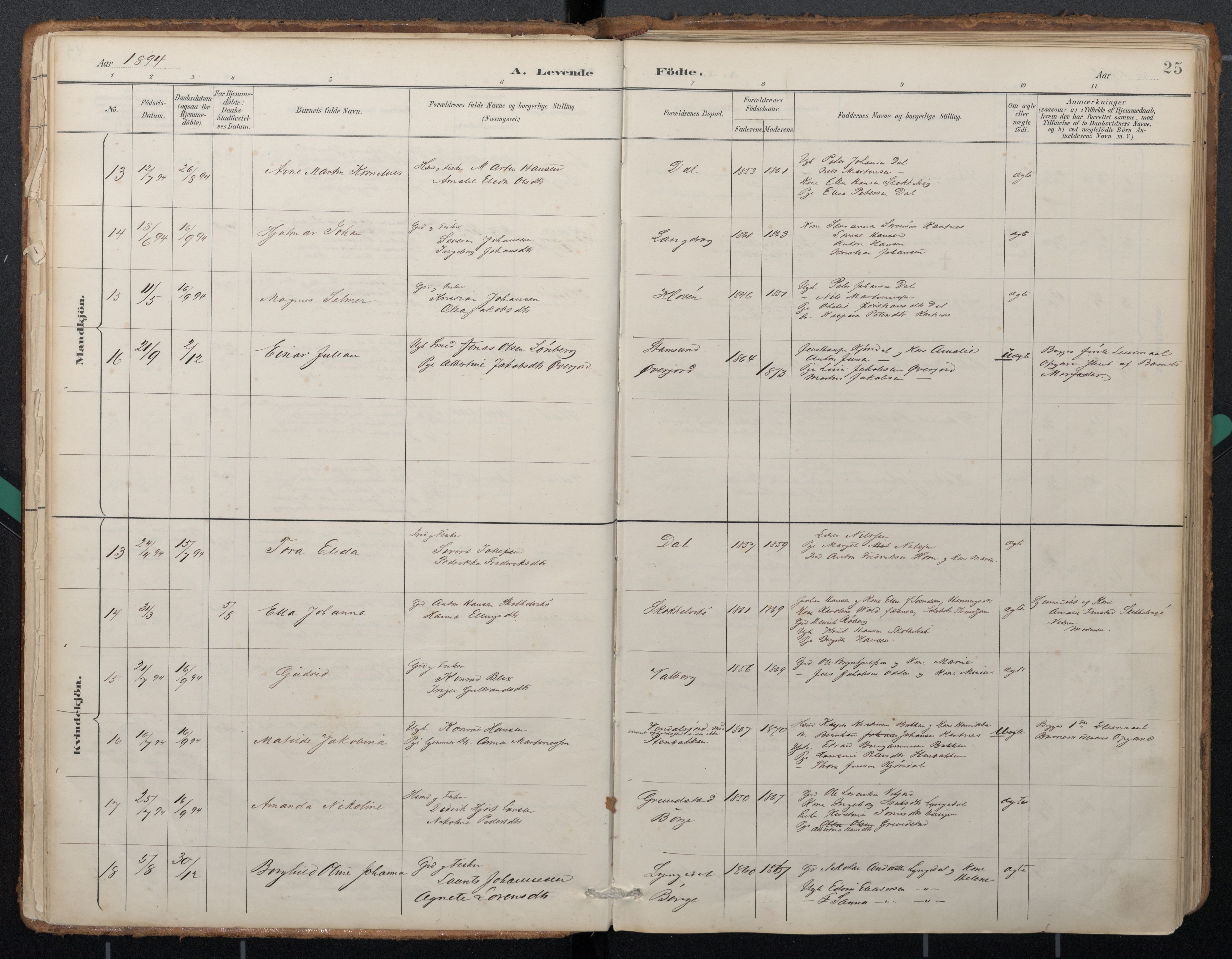 Ministerialprotokoller, klokkerbøker og fødselsregistre - Nordland, AV/SAT-A-1459/884/L1193: Parish register (official) no. 884A01, 1888-1905, p. 25