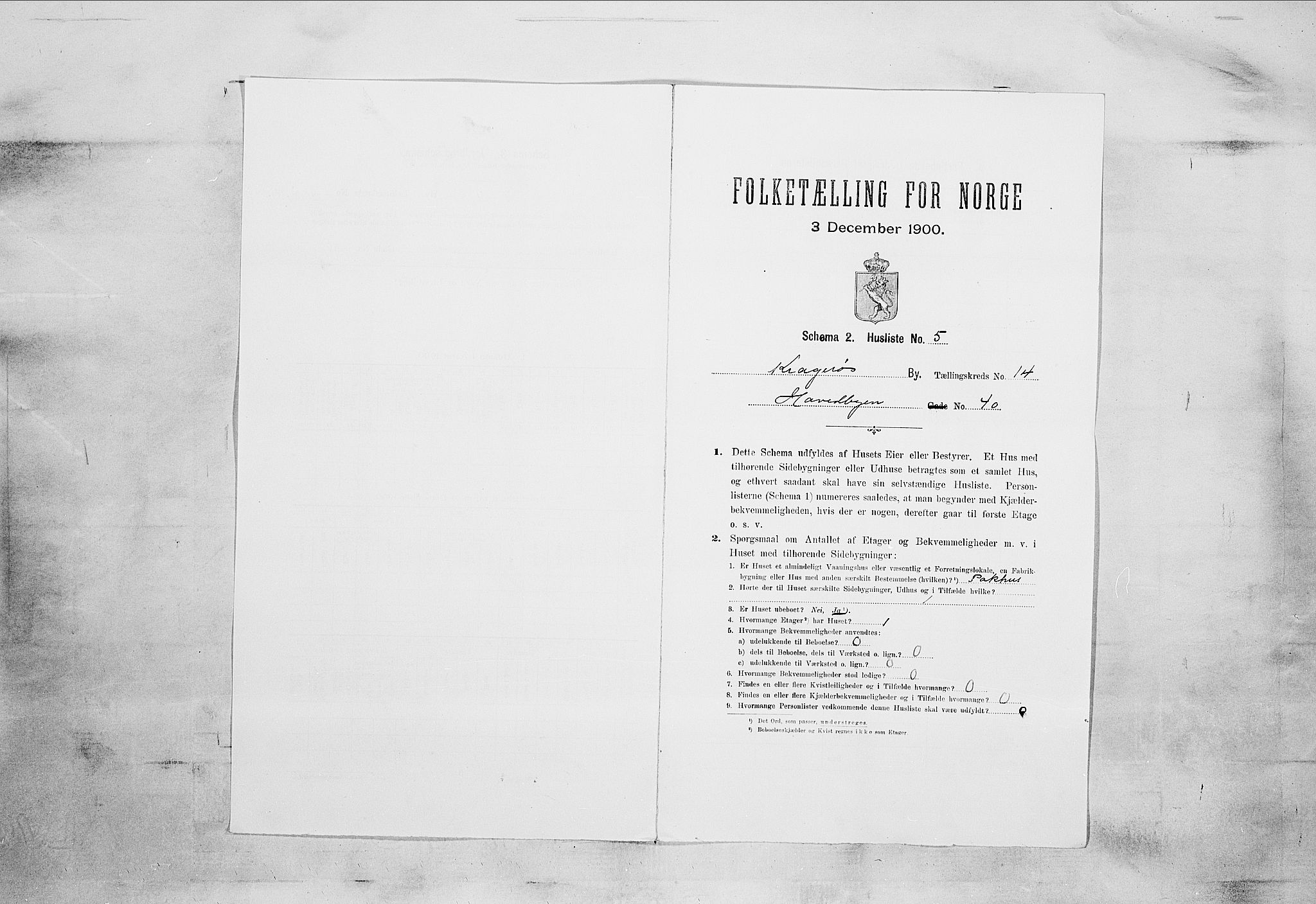 SAKO, 1900 census for Kragerø, 1900, p. 1683