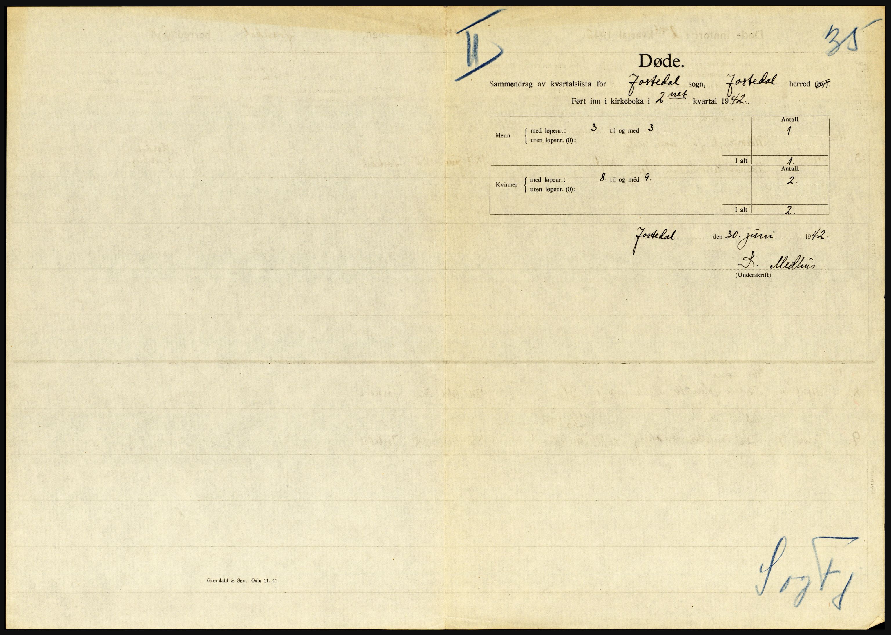 Statistisk sentralbyrå, Sosiodemografiske emner, Befolkning, AV/RA-S-2228/D/Df/Dfe/Dfeb/L0032: Sogn og Fjordane, 1942, p. 237