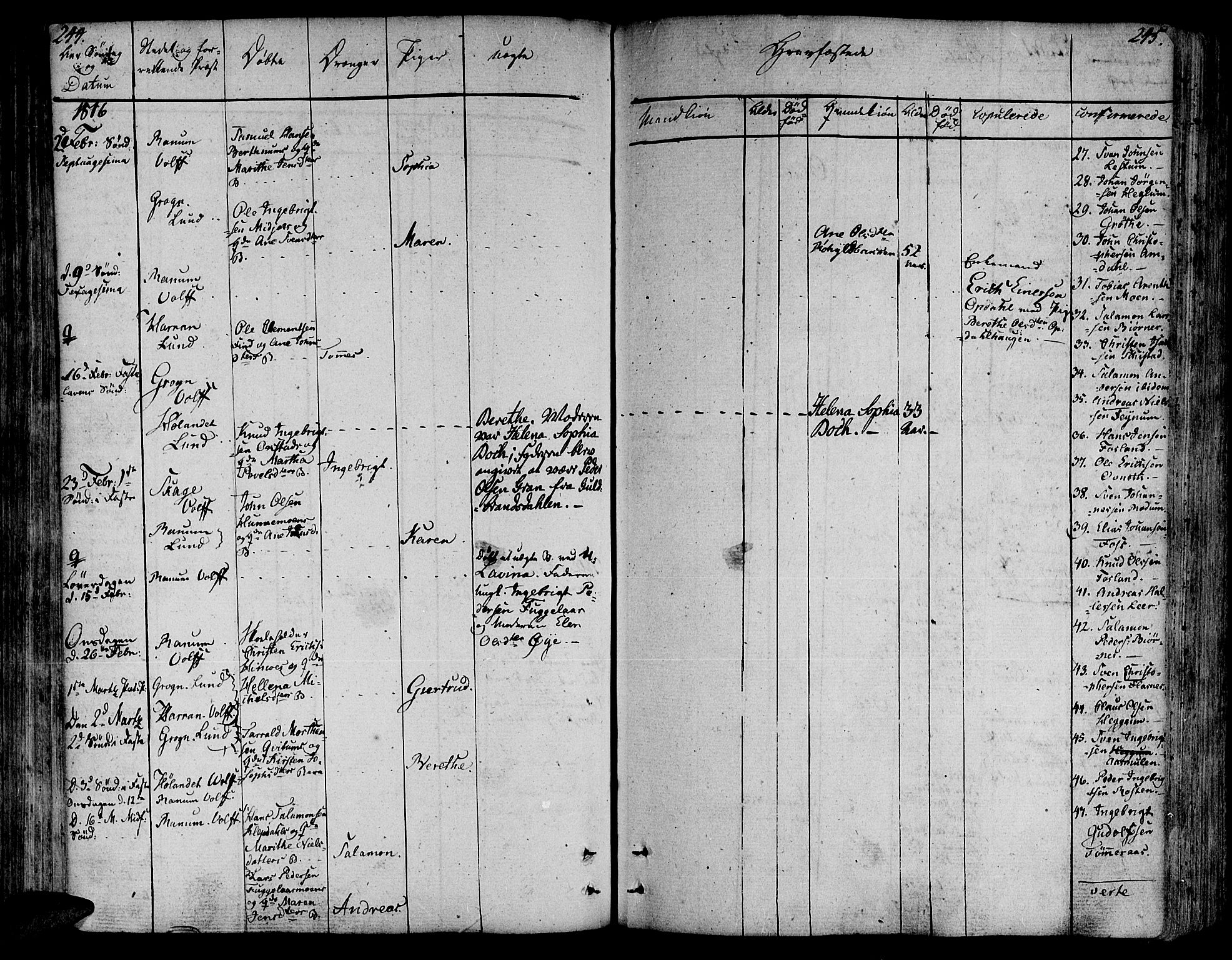Ministerialprotokoller, klokkerbøker og fødselsregistre - Nord-Trøndelag, SAT/A-1458/764/L0545: Parish register (official) no. 764A05, 1799-1816, p. 244-245