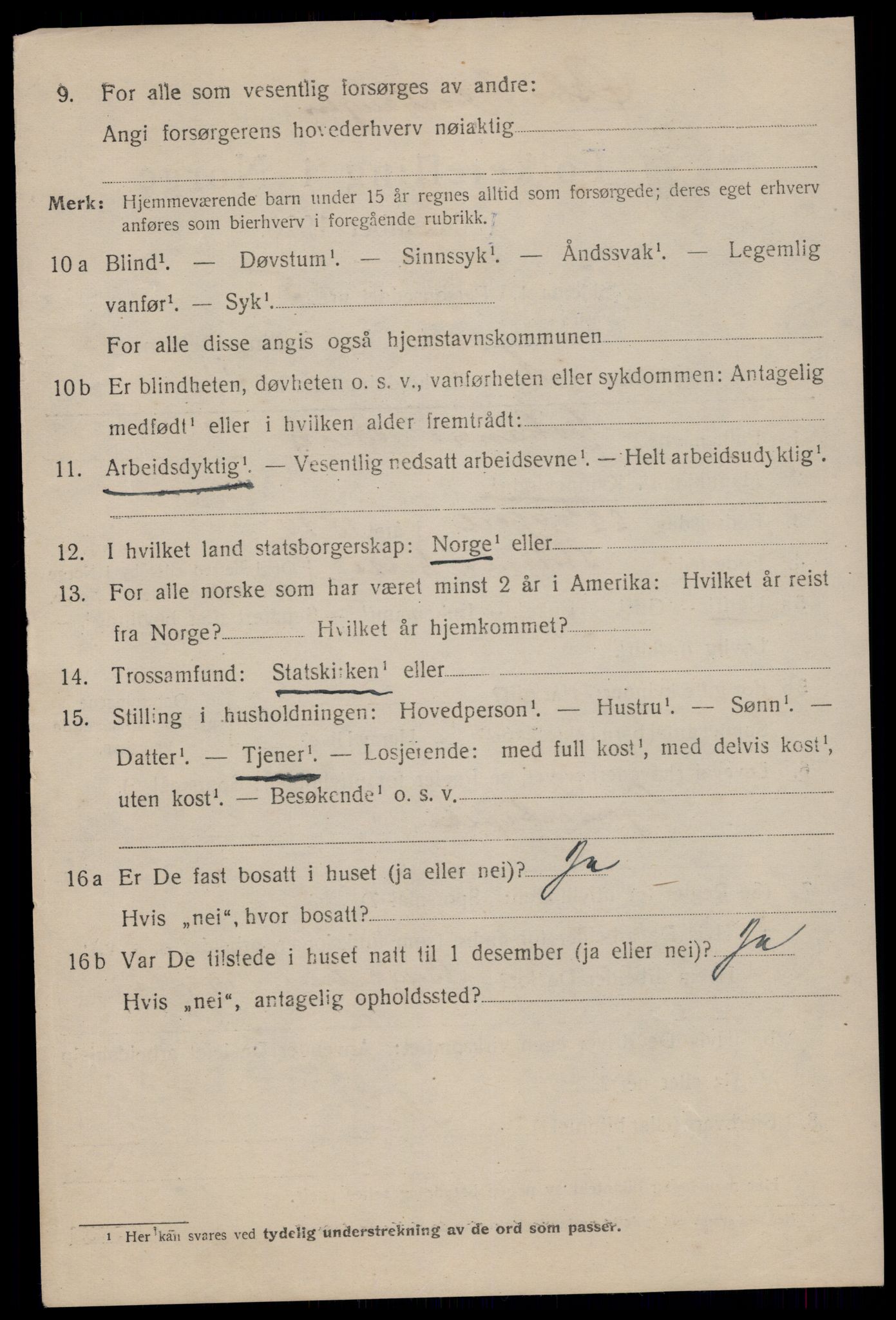 SAT, 1920 census for Trondheim, 1920, p. 81111