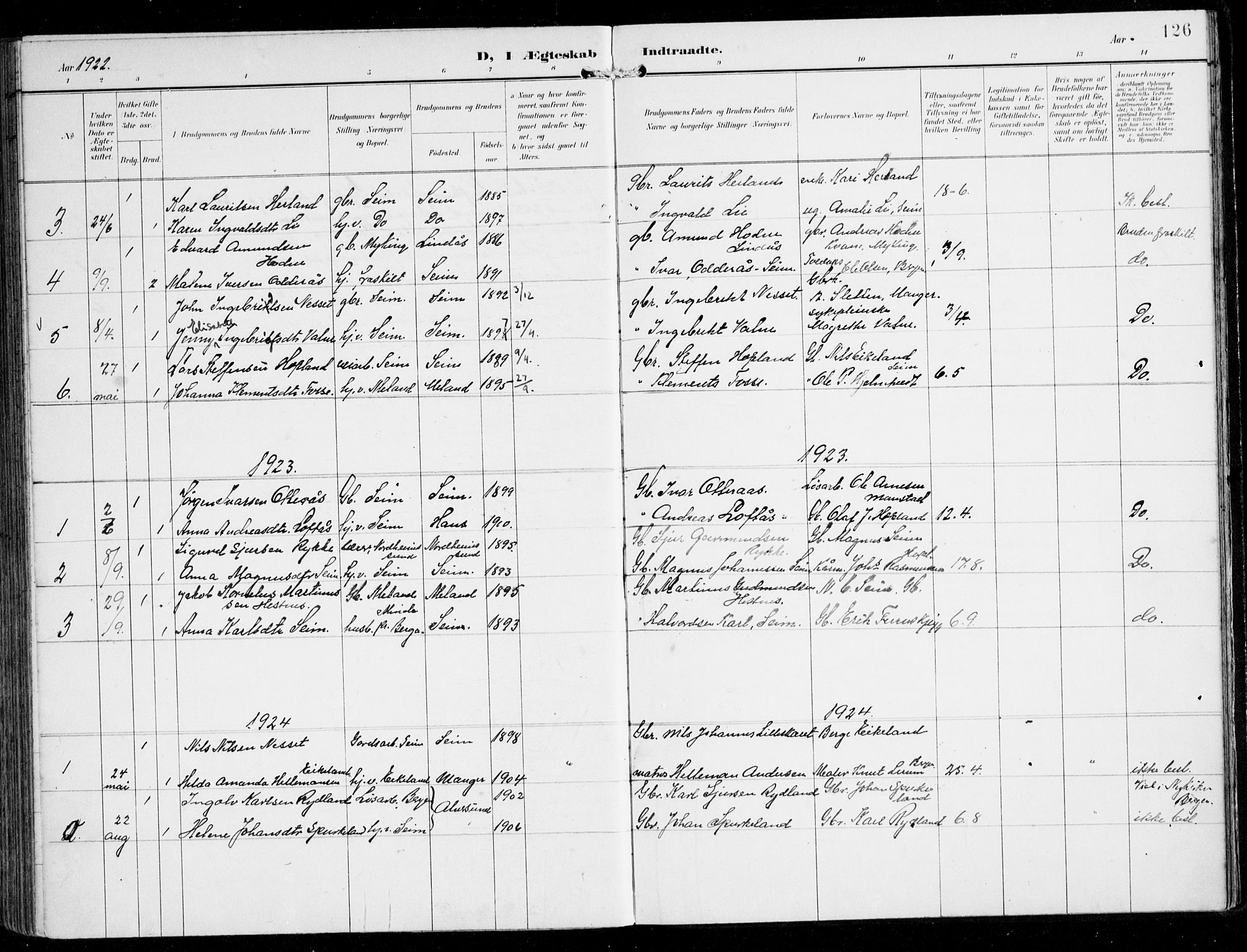 Alversund Sokneprestembete, SAB/A-73901/H/Ha/Haa/Haad/L0004: Parish register (official) no. D 4, 1898-1926, p. 126