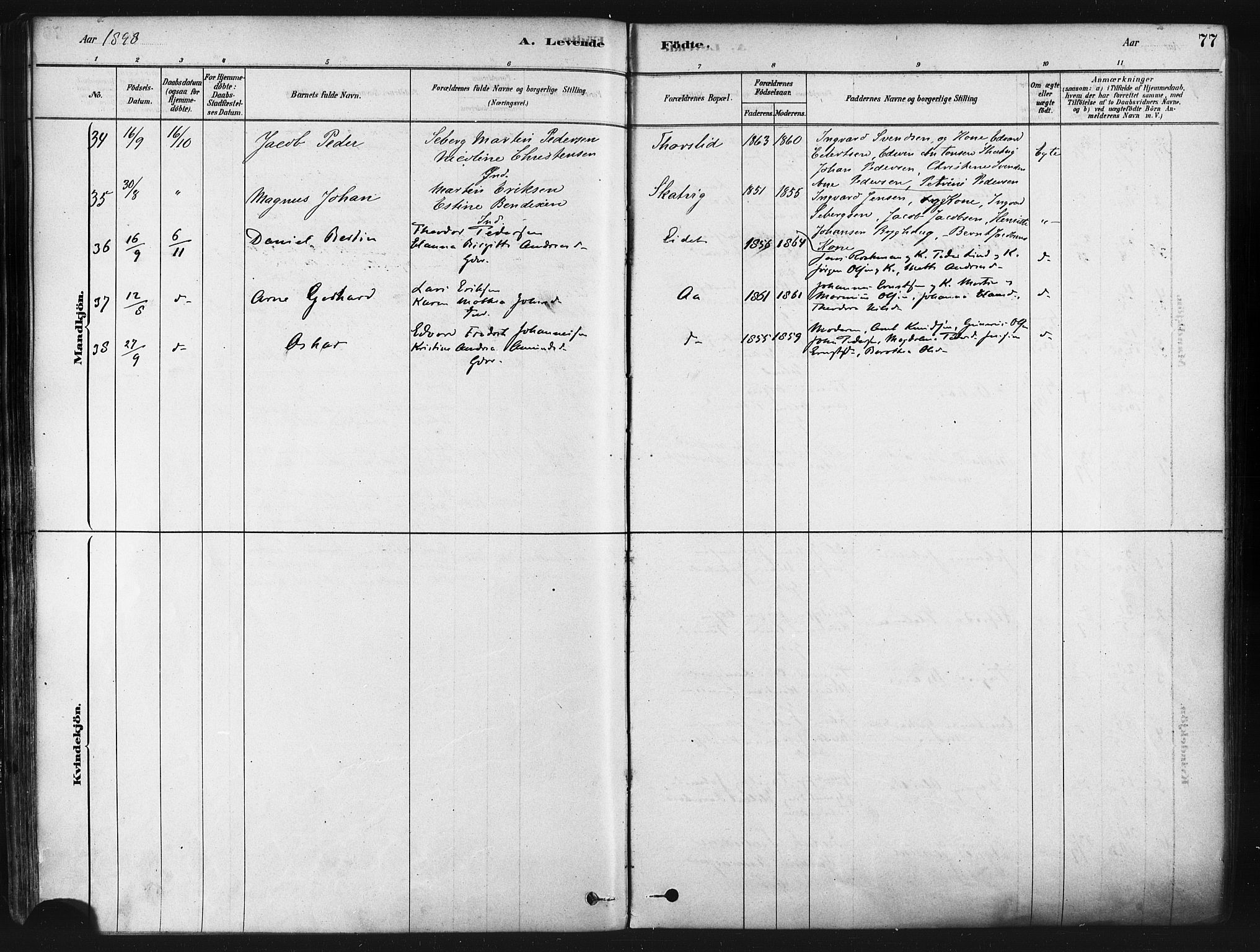 Tranøy sokneprestkontor, SATØ/S-1313/I/Ia/Iaa/L0009kirke: Parish register (official) no. 9, 1878-1904, p. 77