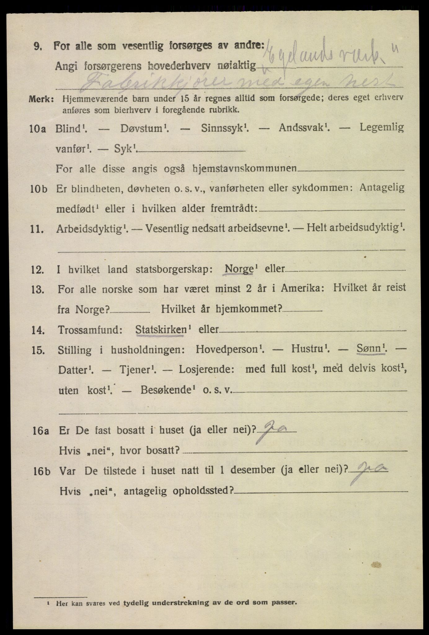 SAK, 1920 census for Søndeled, 1920, p. 7300