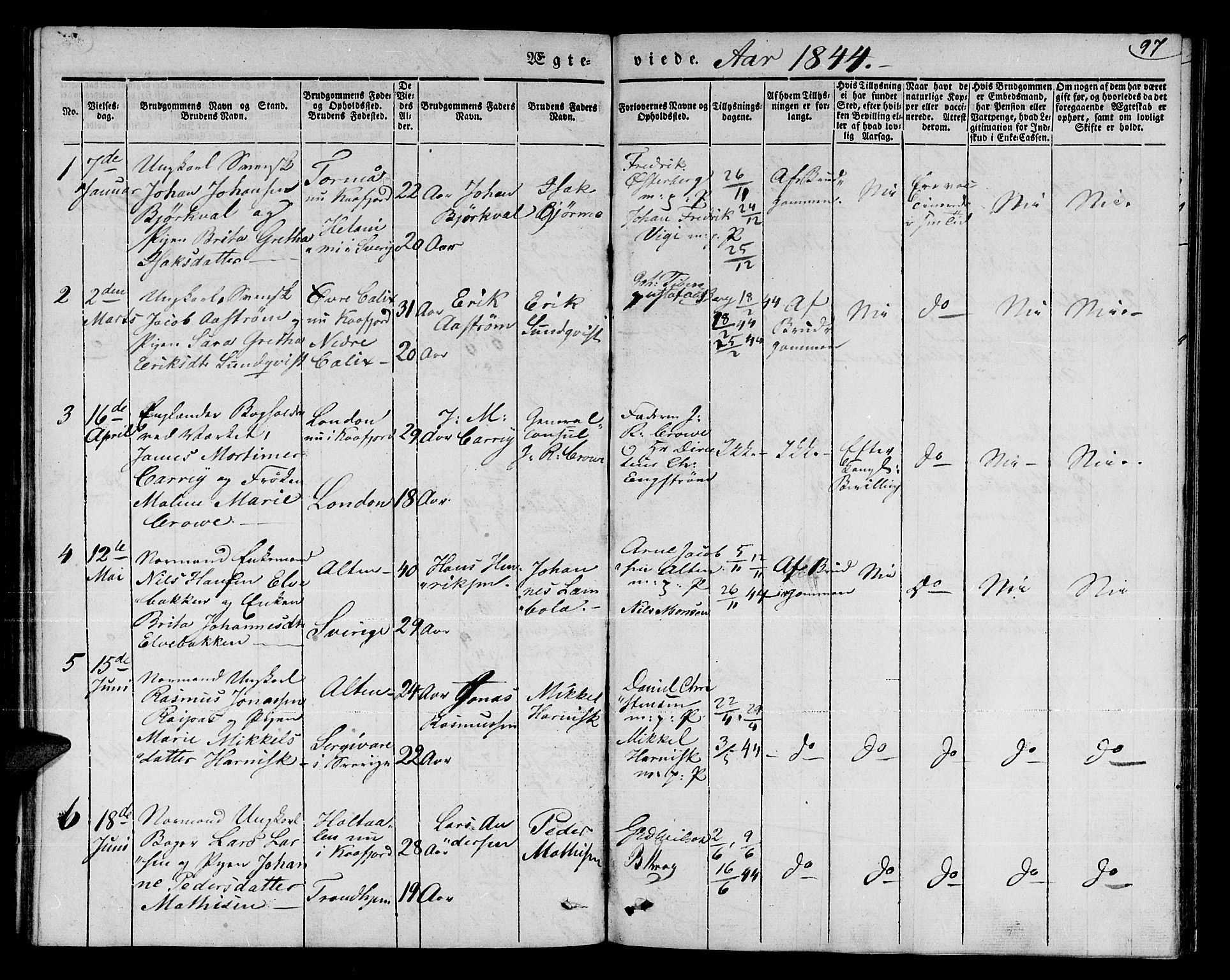 Talvik sokneprestkontor, SATØ/S-1337/H/Ha/L0015kirke: Parish register (official) no. 15, 1837-1847, p. 97