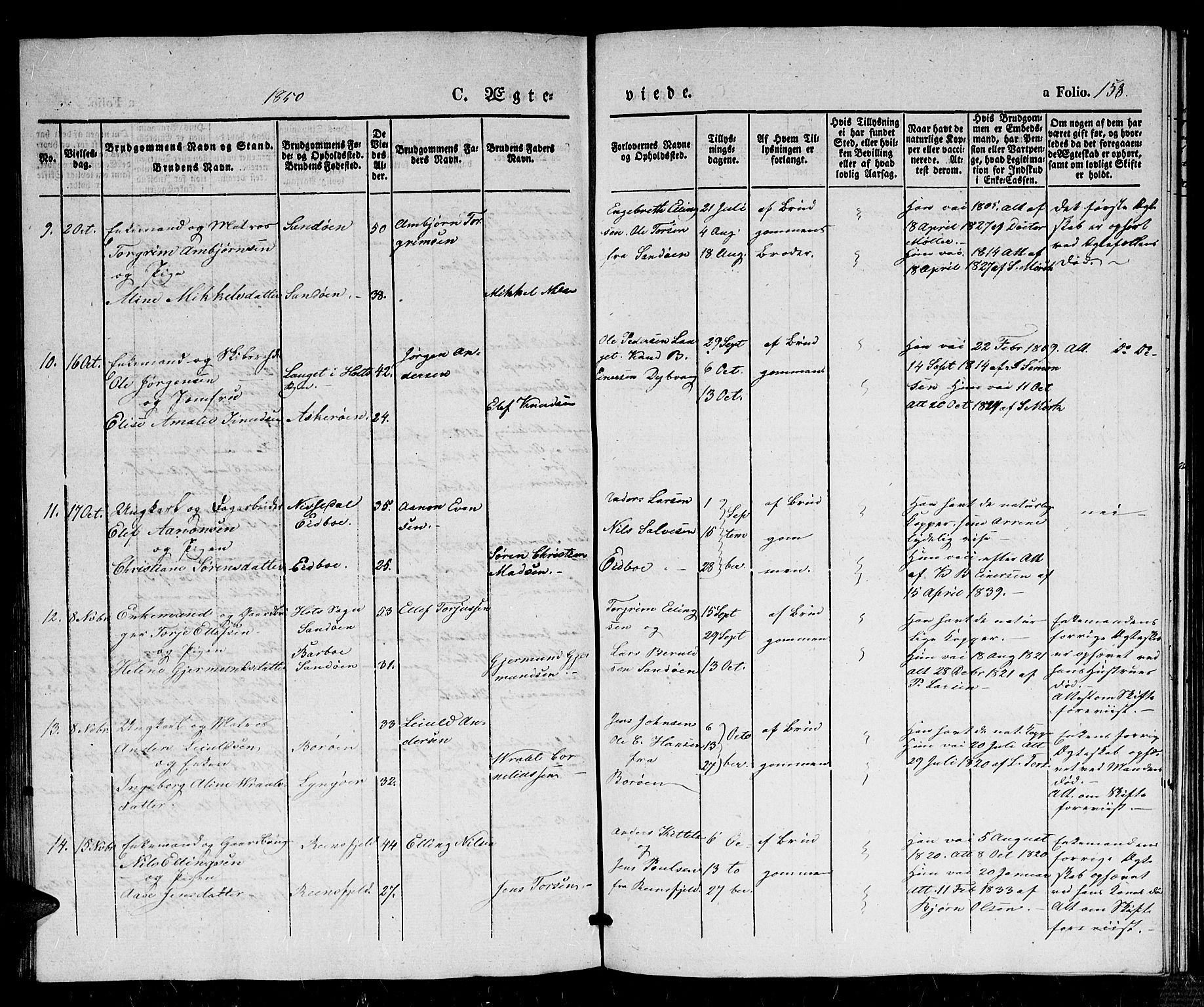 Dypvåg sokneprestkontor, AV/SAK-1111-0007/F/Fb/Fba/L0010: Parish register (copy) no. B 10, 1842-1857, p. 158