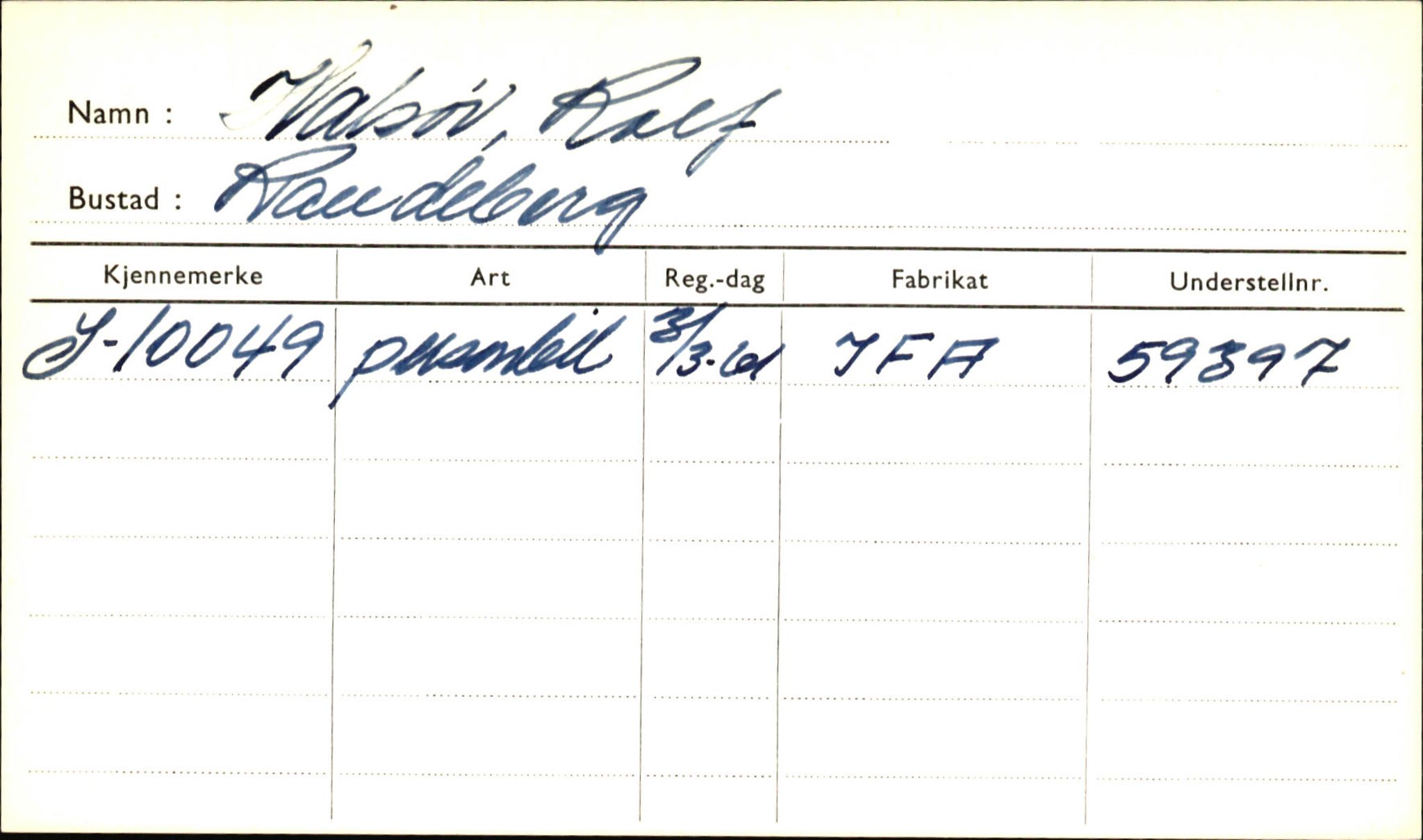 Statens vegvesen, Sogn og Fjordane vegkontor, AV/SAB-A-5301/4/F/L0001A: Eigarregister Fjordane til 1.6.1961, 1930-1961, p. 77