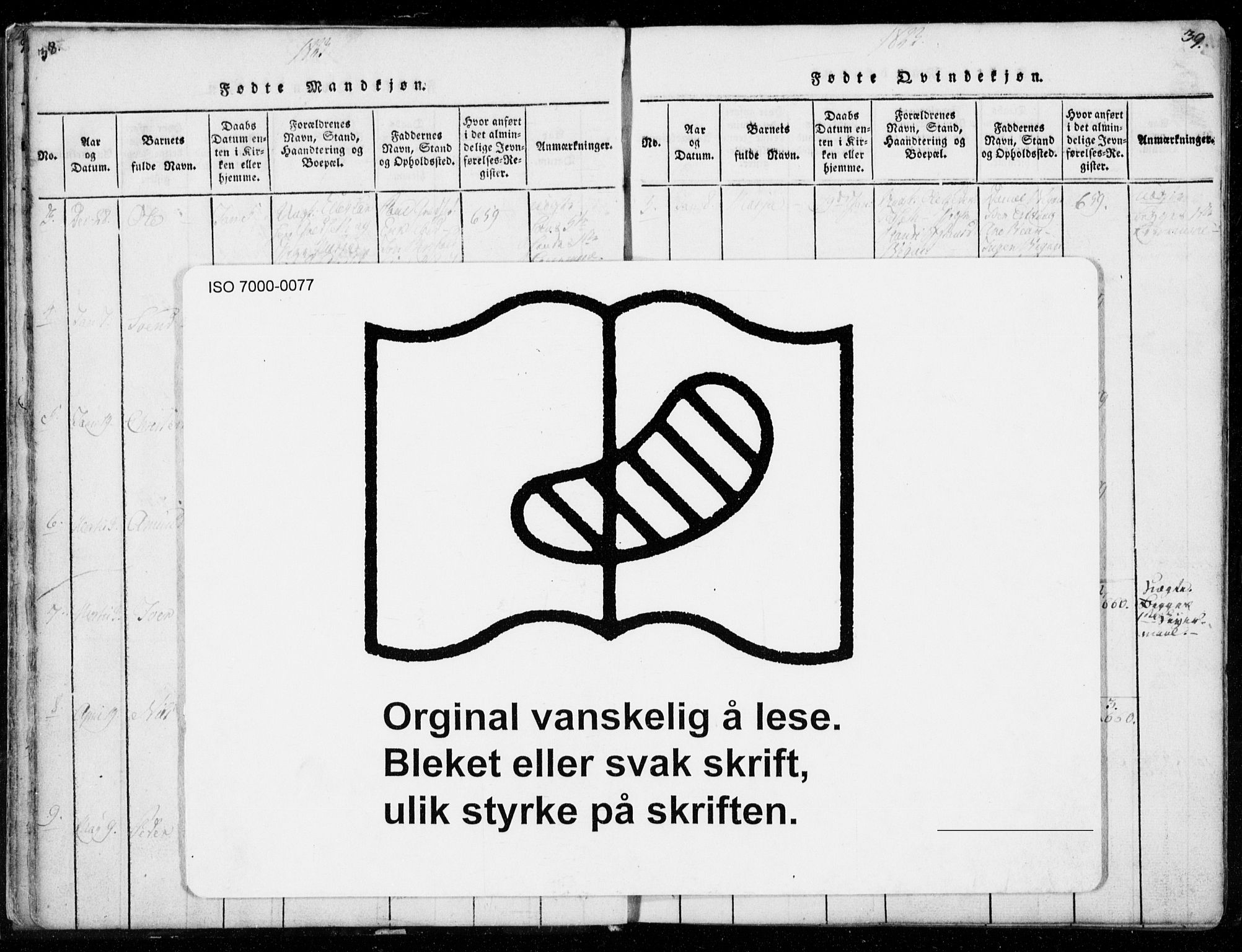 Ministerialprotokoller, klokkerbøker og fødselsregistre - Møre og Romsdal, AV/SAT-A-1454/578/L0903: Parish register (official) no. 578A02, 1819-1838, p. 38-39