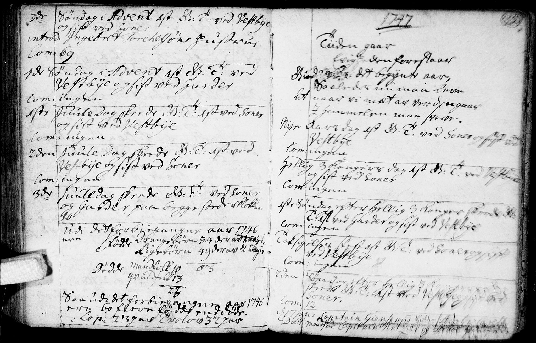 Vestby prestekontor Kirkebøker, AV/SAO-A-10893/F/Fa/L0001.b: Parish register (official) no. I 1B, 1714-1759, p. 332