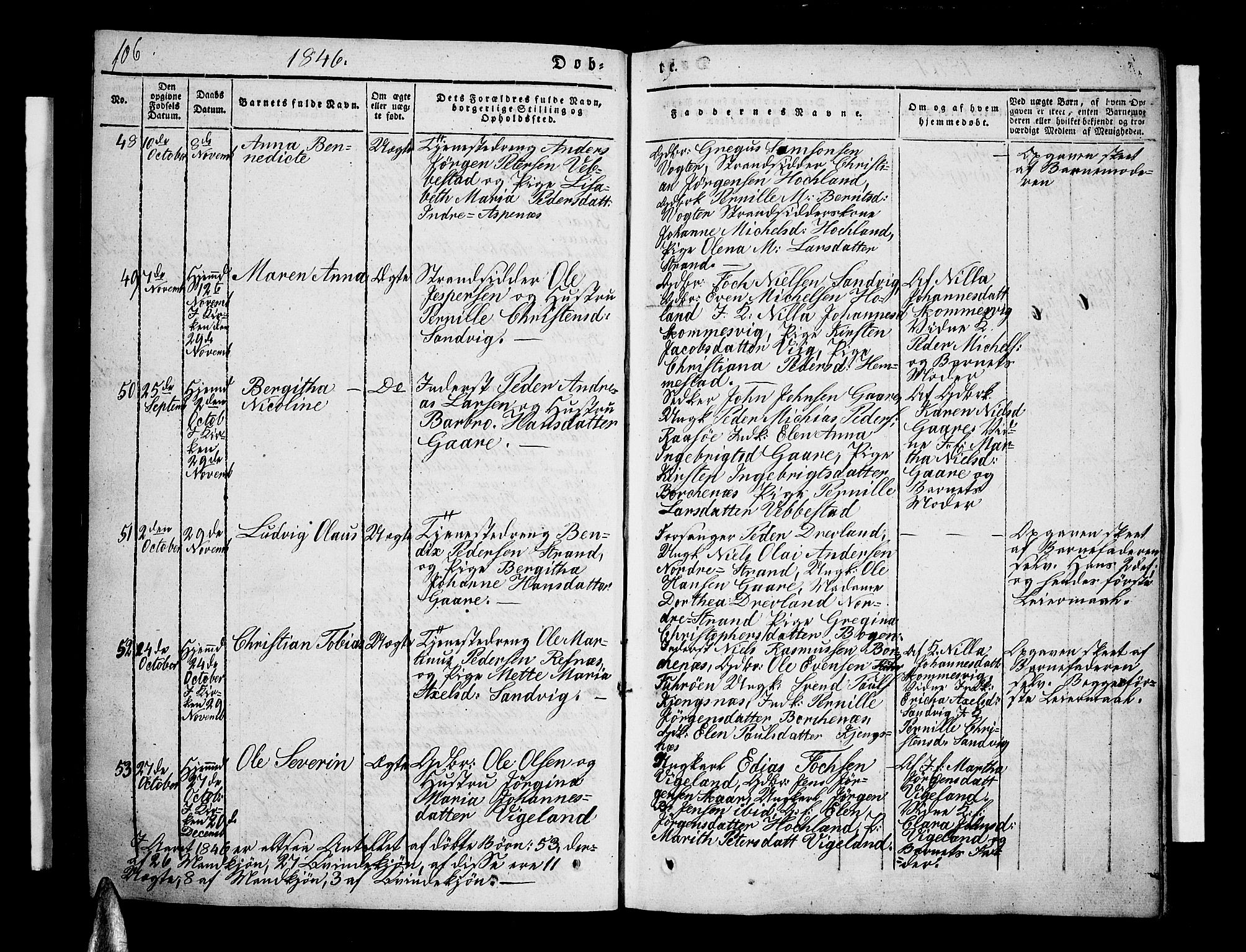 Kvæfjord sokneprestkontor, AV/SATØ-S-1323/G/Ga/Gaa/L0003kirke: Parish register (official) no. 3, 1830-1857, p. 106