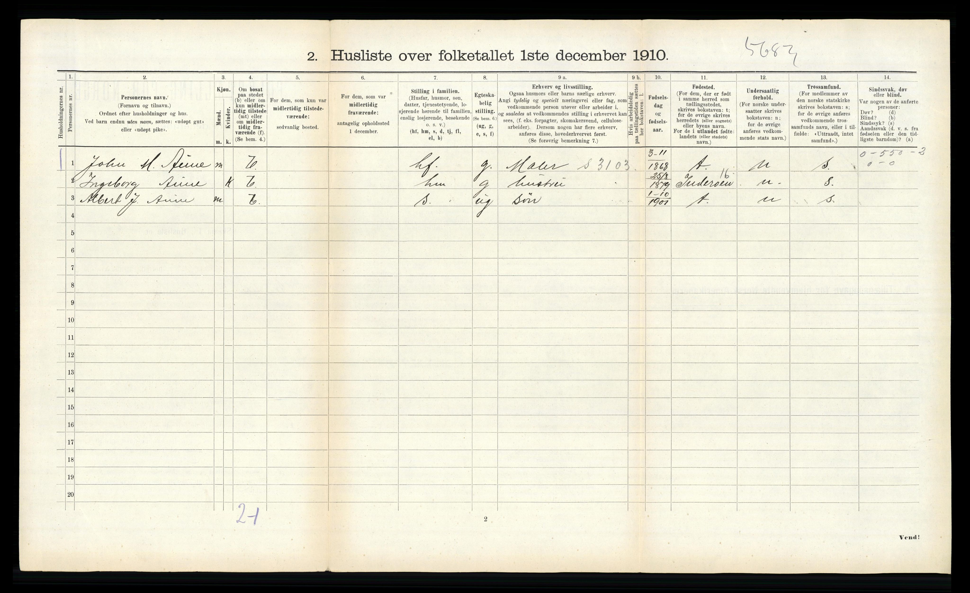 RA, 1910 census for Egge, 1910, p. 156