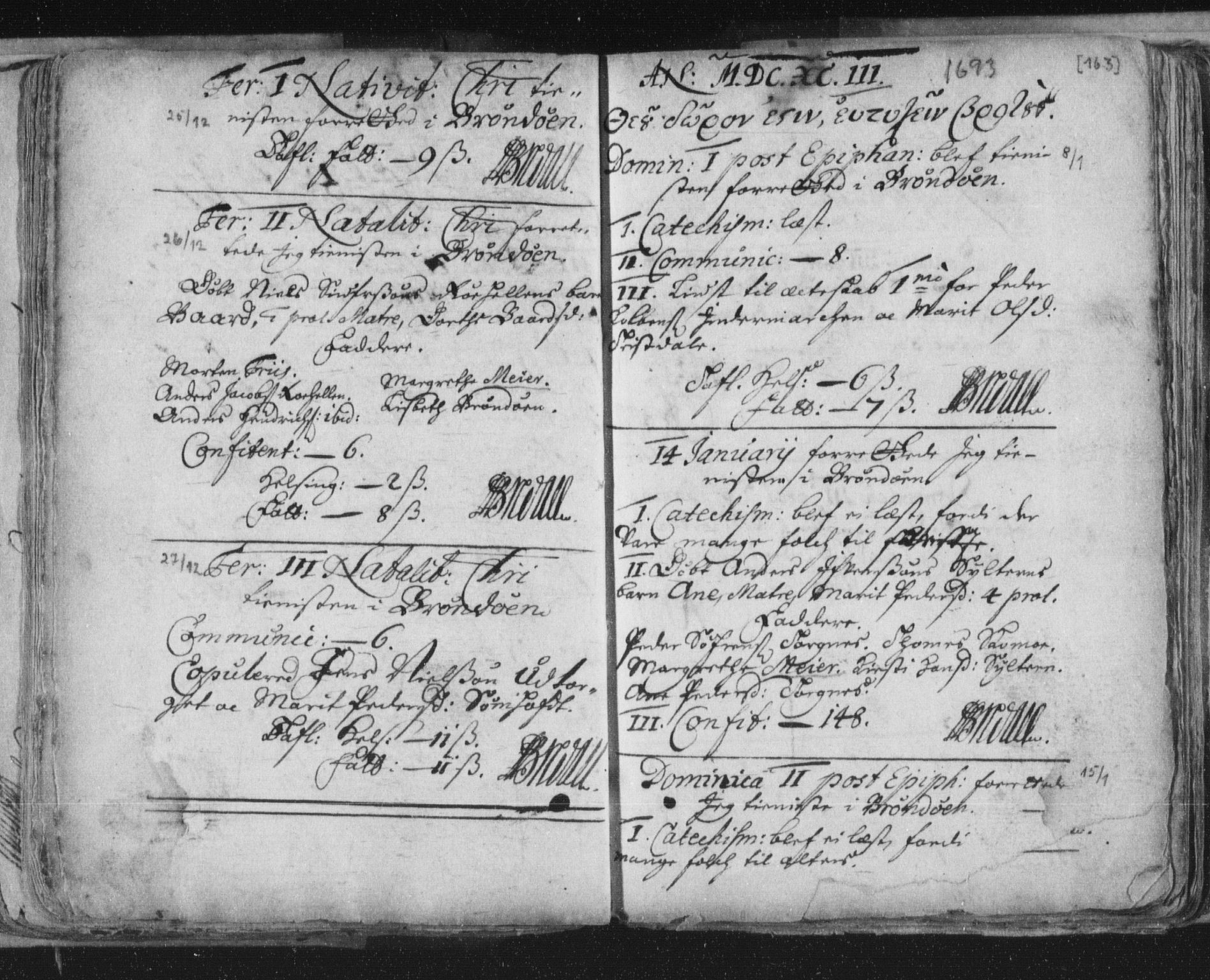 Ministerialprotokoller, klokkerbøker og fødselsregistre - Nordland, SAT/A-1459/813/L0192: Parish register (official) no. 813A02, 1677-1718, p. 163