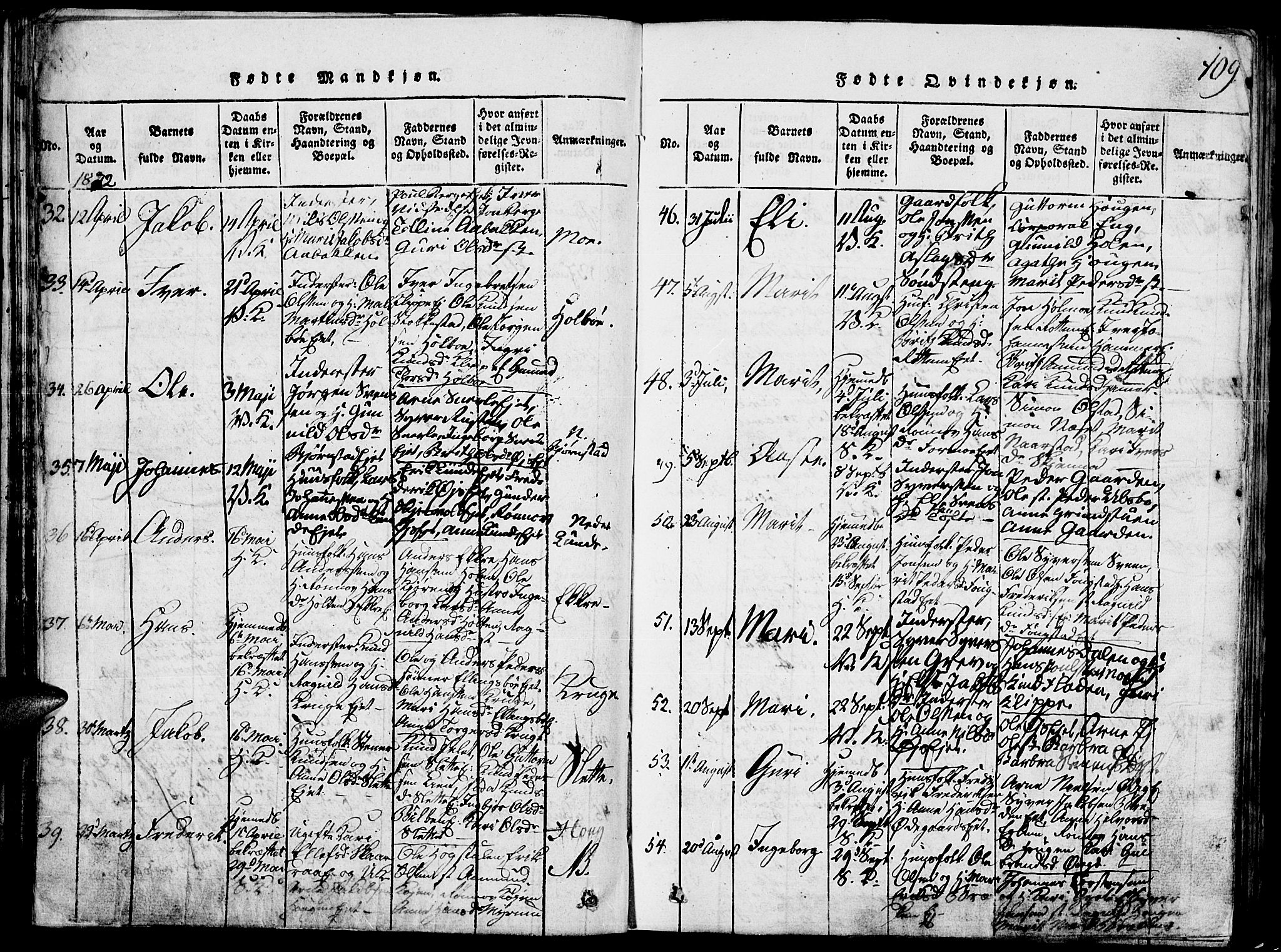 Vågå prestekontor, SAH/PREST-076/H/Ha/Hab/L0001: Parish register (copy) no. 1, 1815-1827, p. 108-109