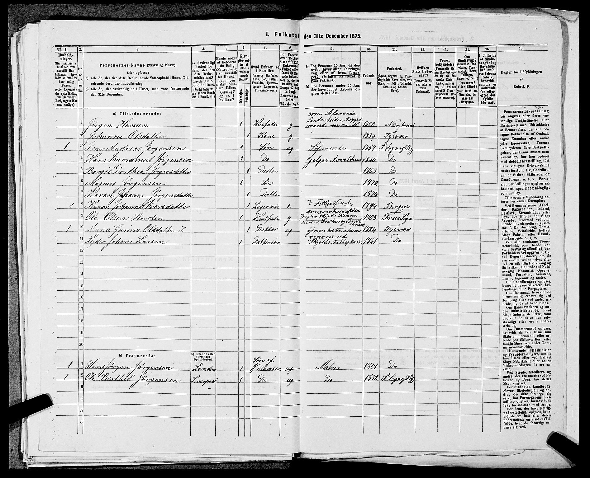 SAST, 1875 census for 1154P Skjold, 1875, p. 947