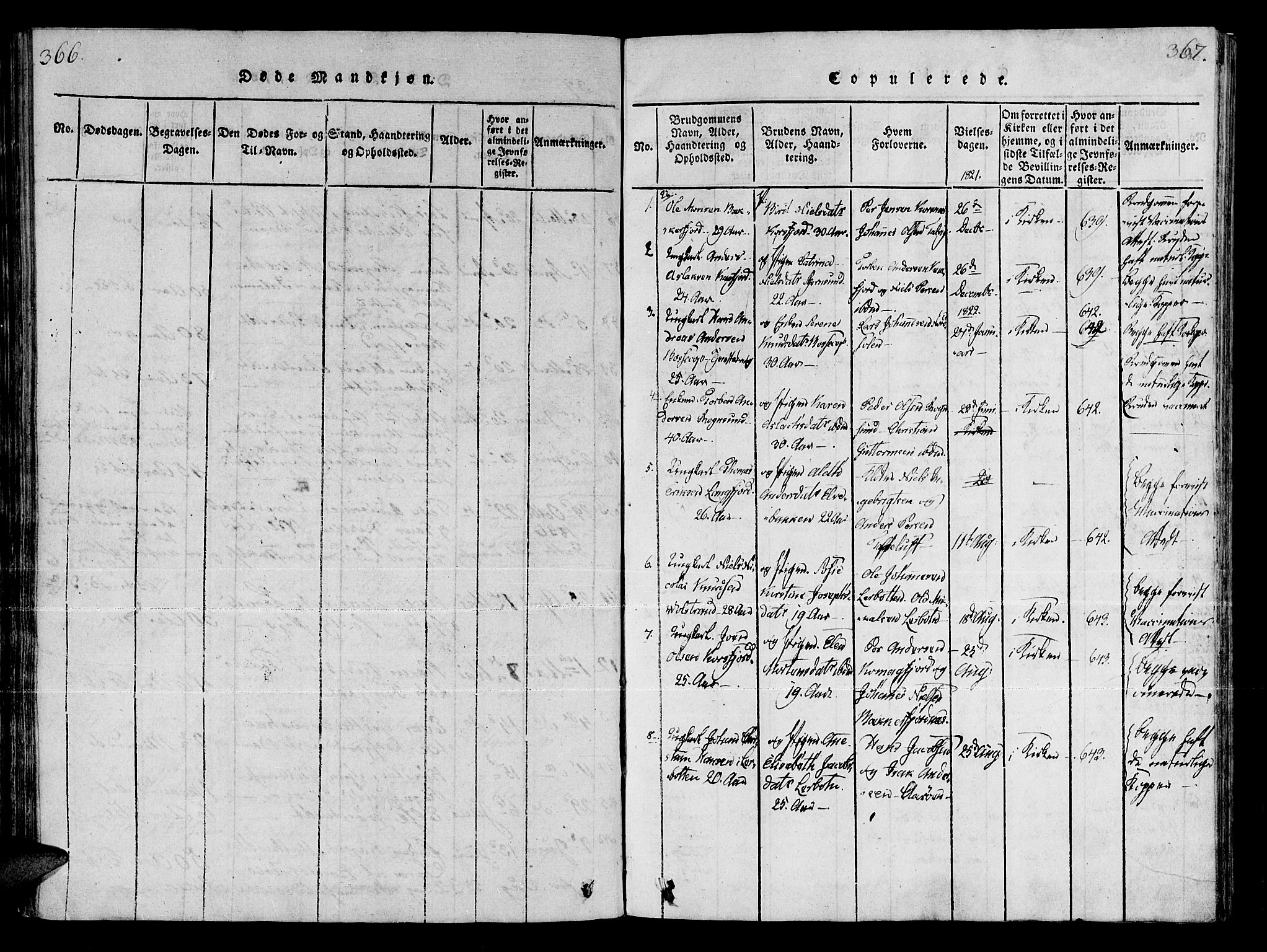 Talvik sokneprestkontor, SATØ/S-1337/H/Ha/L0008kirke: Parish register (official) no. 8, 1821-1837, p. 366-367
