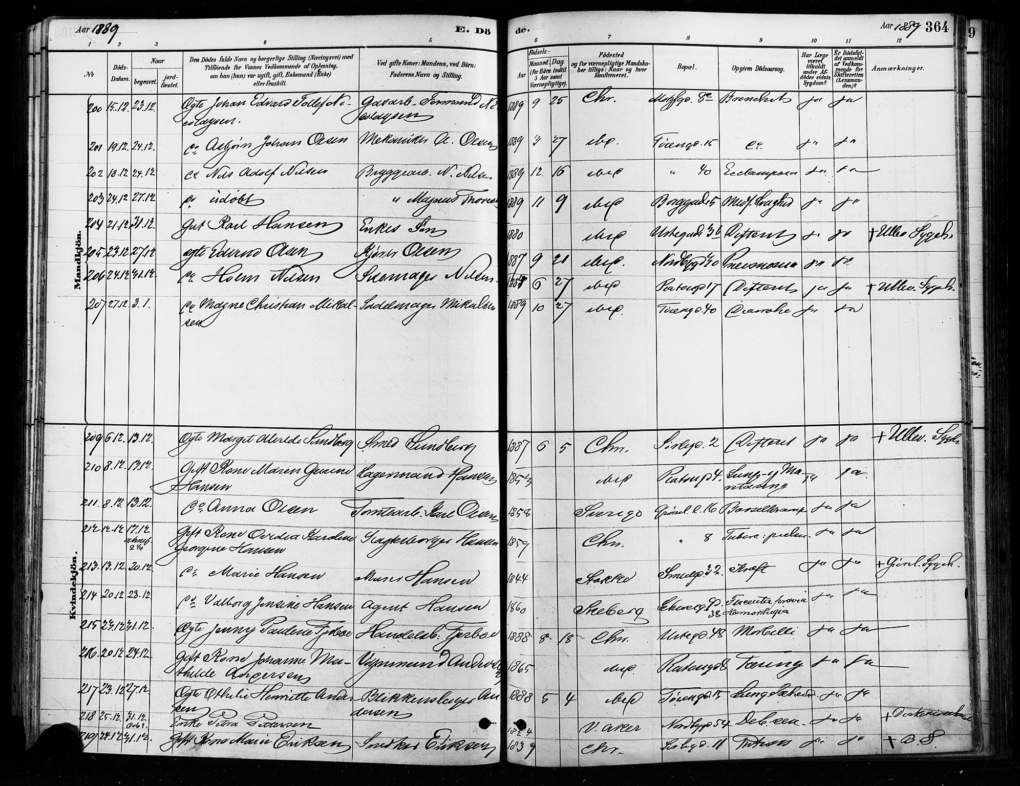 Grønland prestekontor Kirkebøker, AV/SAO-A-10848/F/Fa/L0008: Parish register (official) no. 8, 1881-1893, p. 364