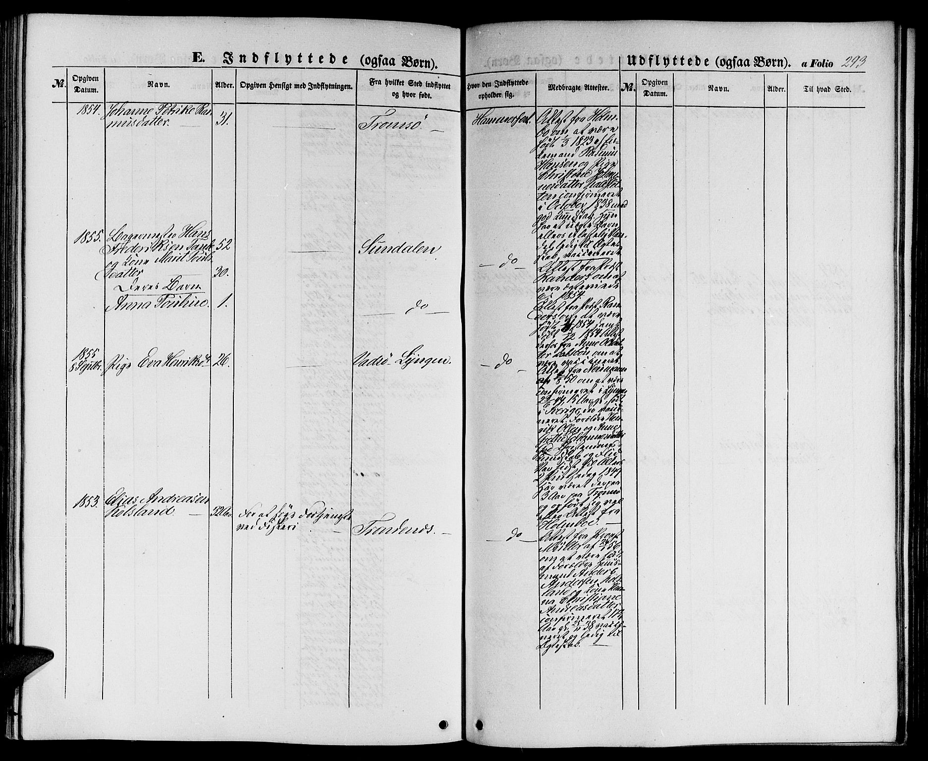 Hammerfest sokneprestkontor, SATØ/S-1347/H/Hb/L0002.klokk: Parish register (copy) no. 2, 1851-1861, p. 293