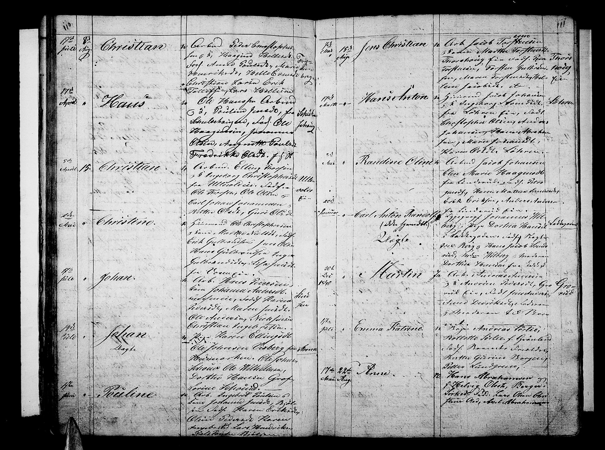 Aker prestekontor kirkebøker, AV/SAO-A-10861/G/L0007: Parish register (copy) no. 7, 1838-1846, p. 110-111