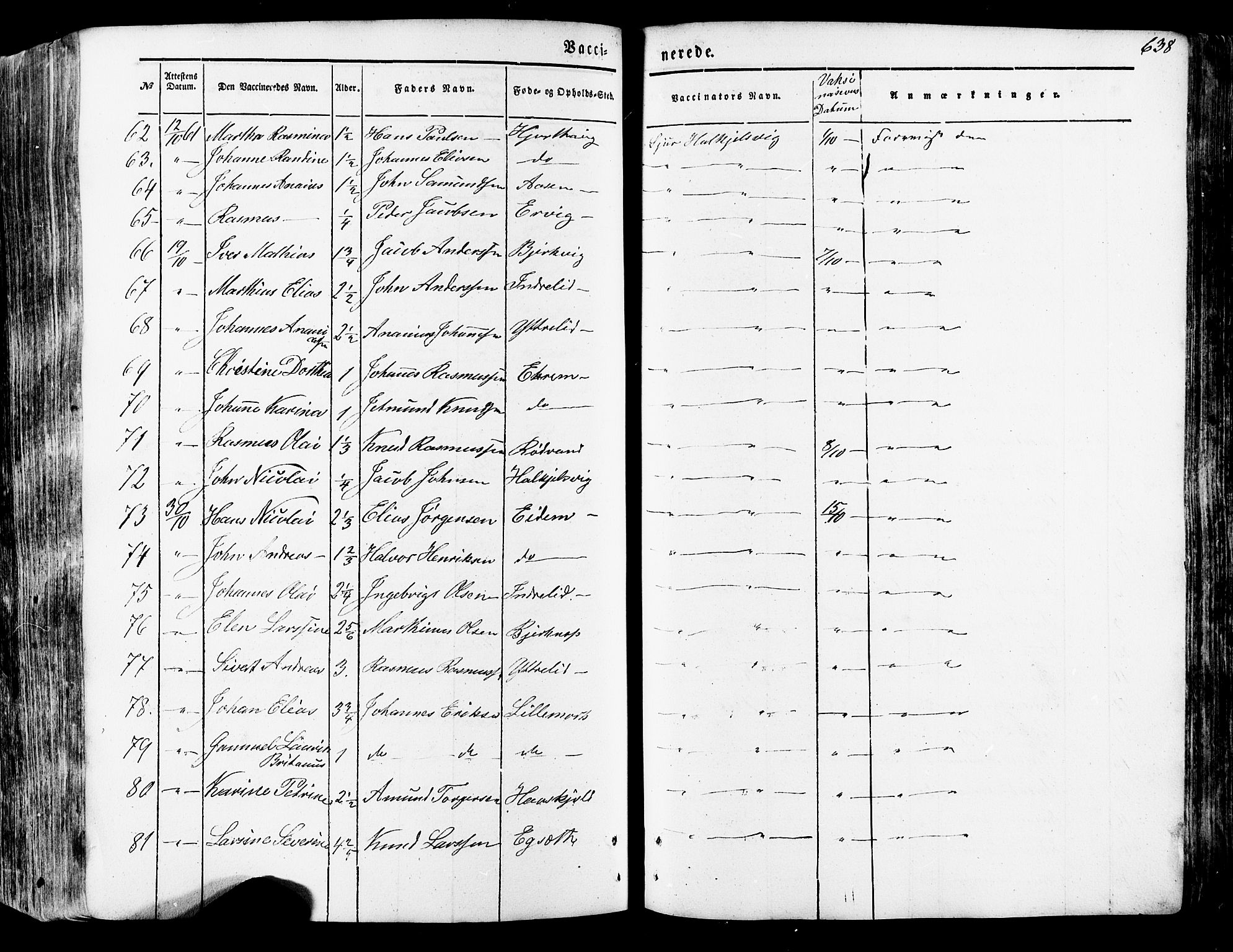 Ministerialprotokoller, klokkerbøker og fødselsregistre - Møre og Romsdal, SAT/A-1454/511/L0140: Parish register (official) no. 511A07, 1851-1878, p. 638