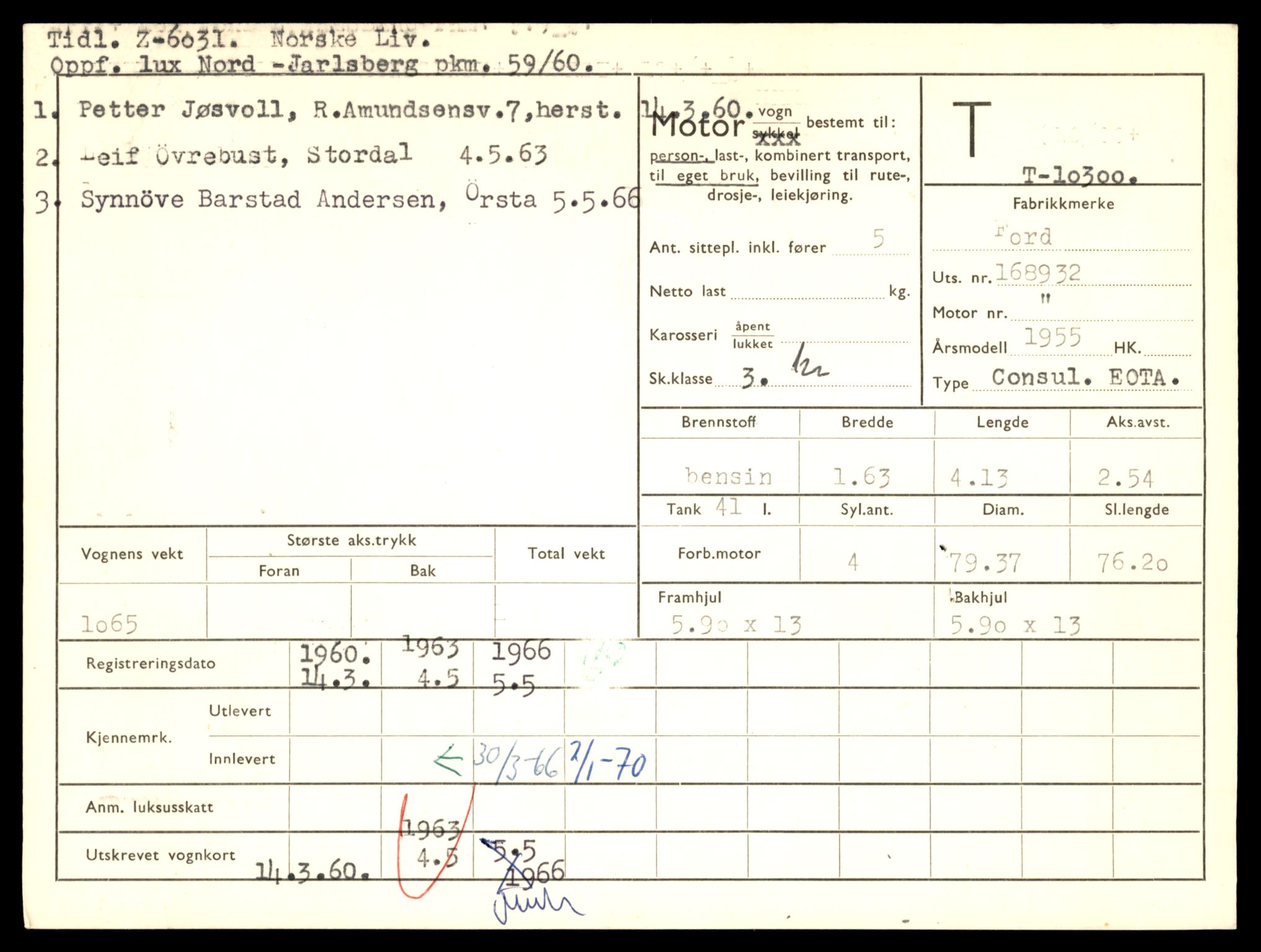 Møre og Romsdal vegkontor - Ålesund trafikkstasjon, SAT/A-4099/F/Fe/L0019: Registreringskort for kjøretøy T 10228 - T 10350, 1927-1998, p. 1827