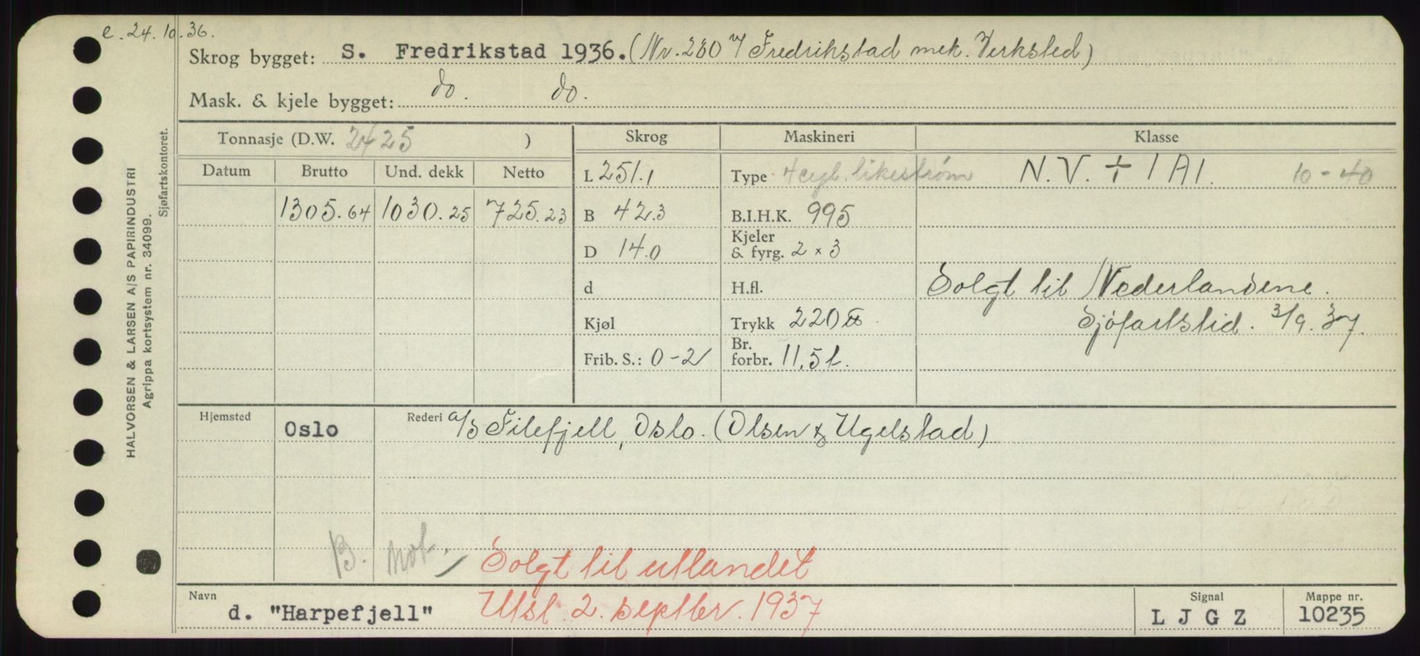 Sjøfartsdirektoratet med forløpere, Skipsmålingen, RA/S-1627/H/Hd/L0014: Fartøy, H-Havl, p. 349