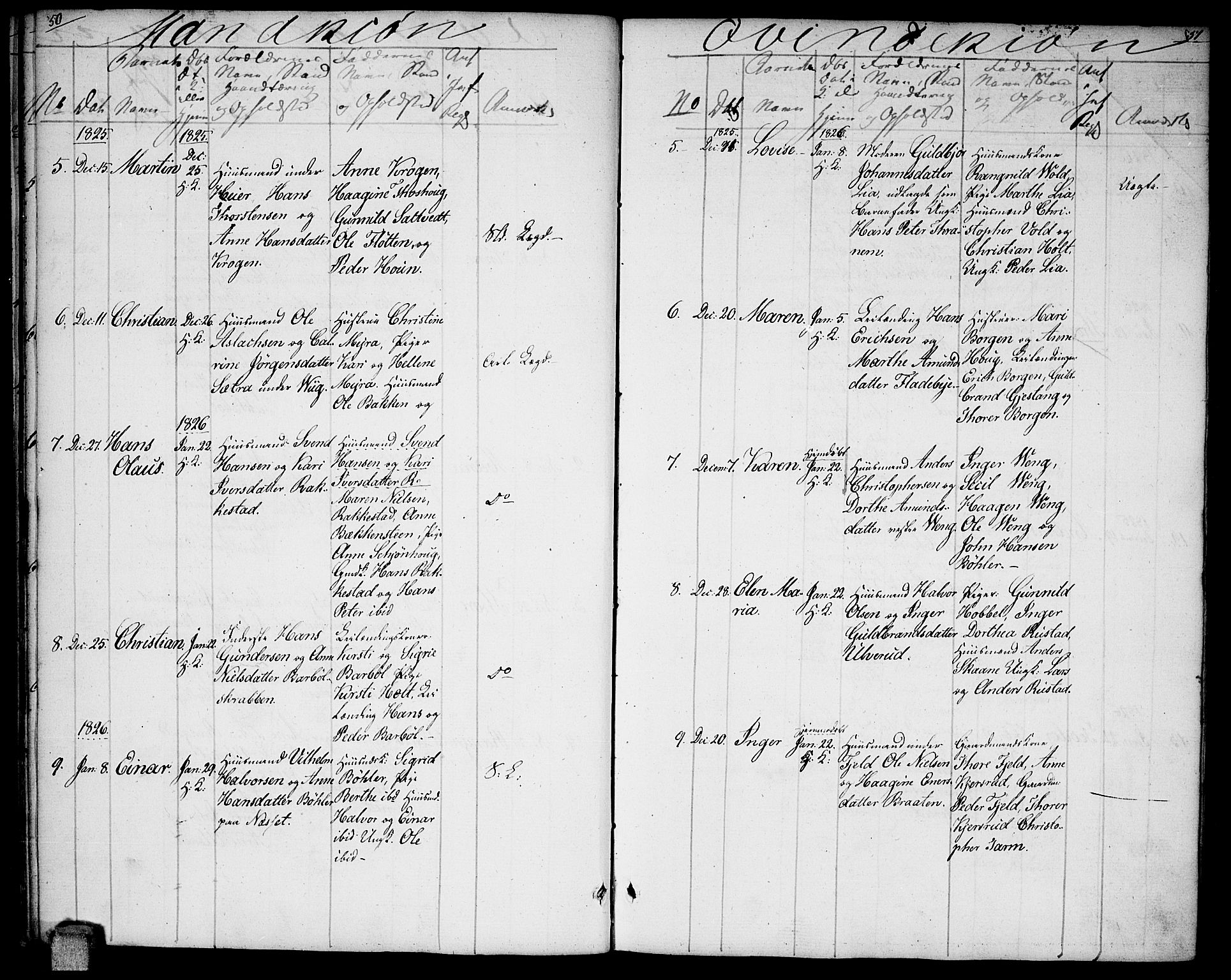 Enebakk prestekontor Kirkebøker, SAO/A-10171c/F/Fa/L0007: Parish register (official) no. I 7, 1823-1832, p. 50-51