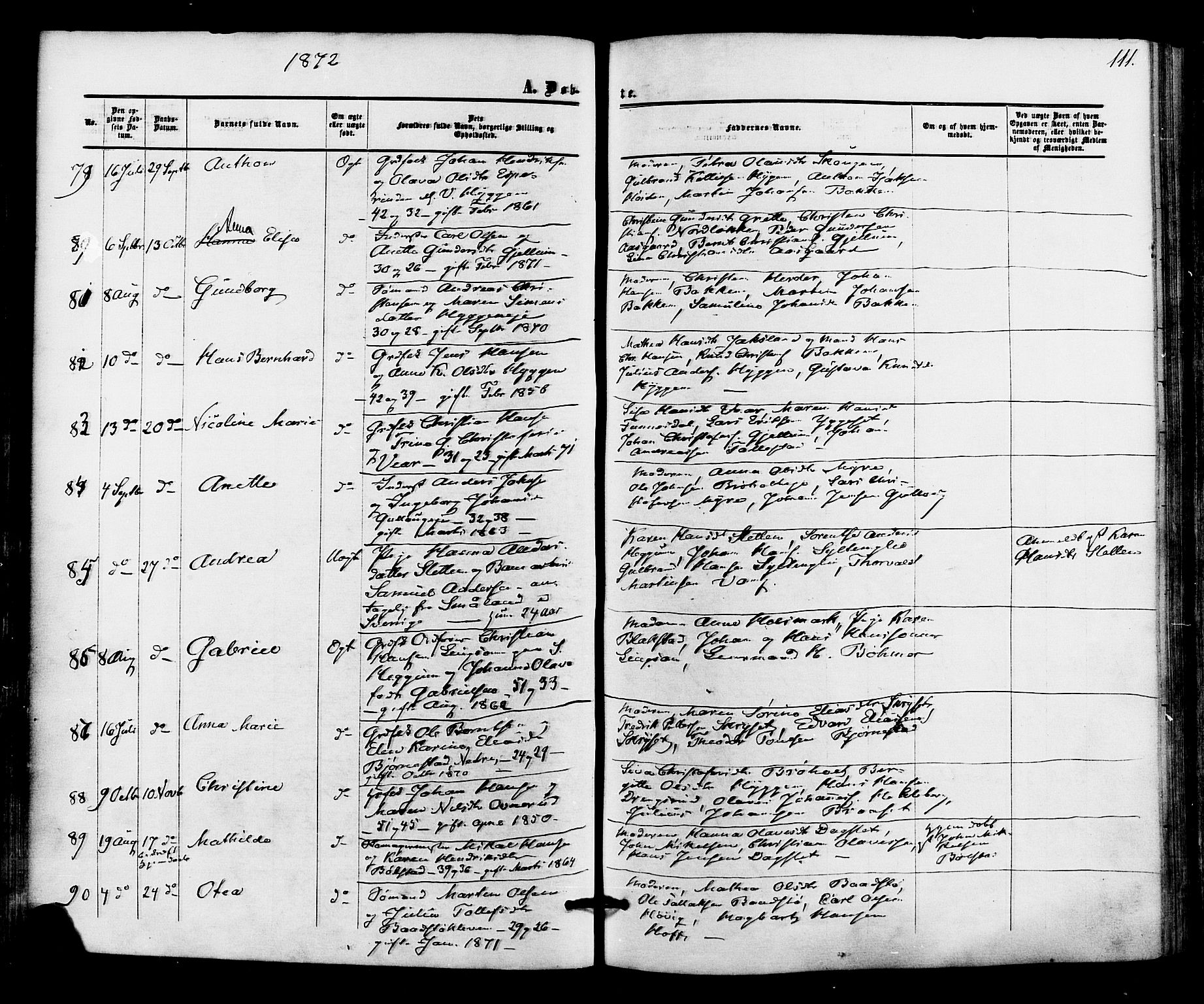 Røyken kirkebøker, SAKO/A-241/F/Fa/L0006: Parish register (official) no. 6, 1857-1875, p. 111