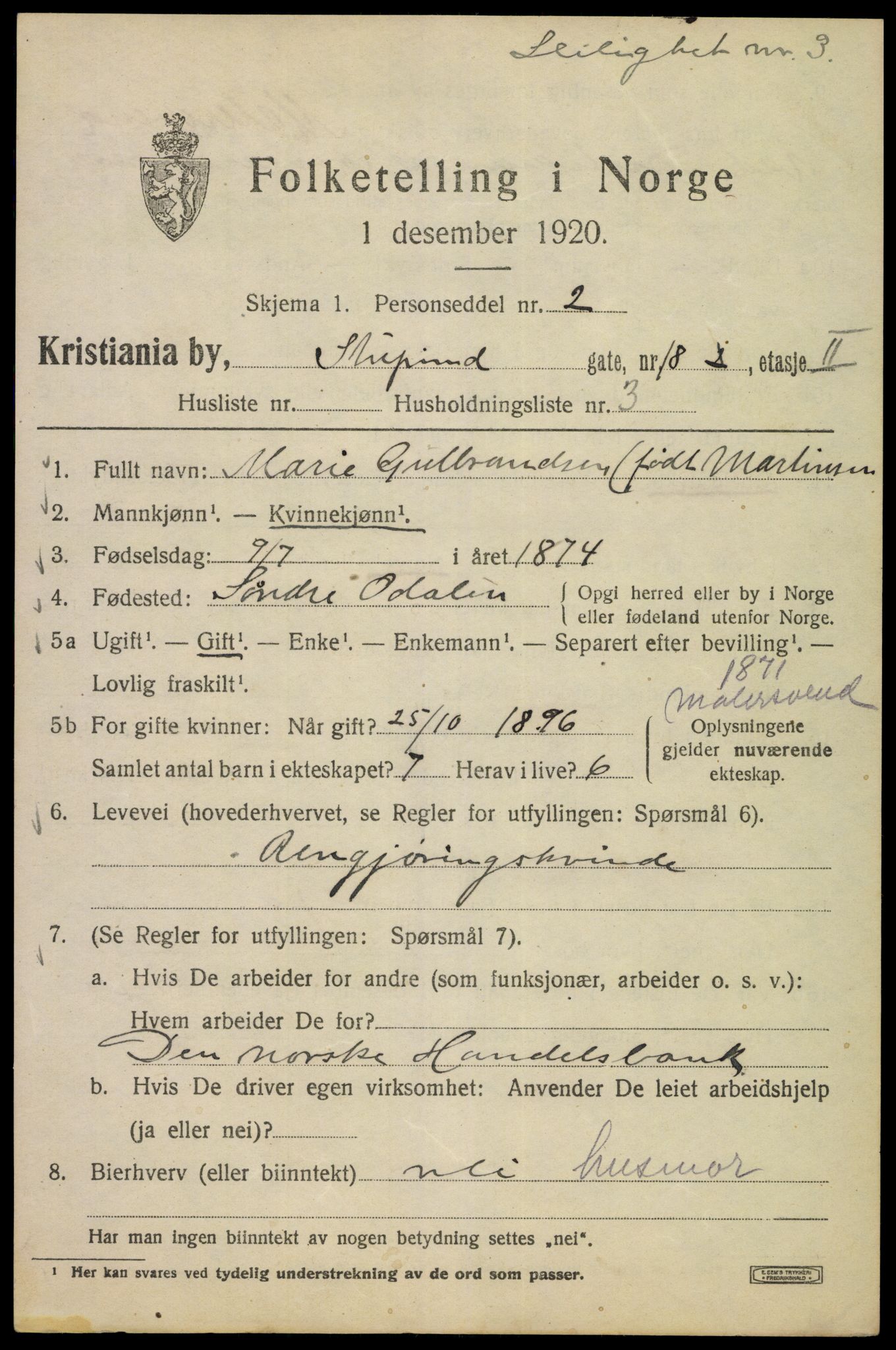 SAO, 1920 census for Kristiania, 1920, p. 553679